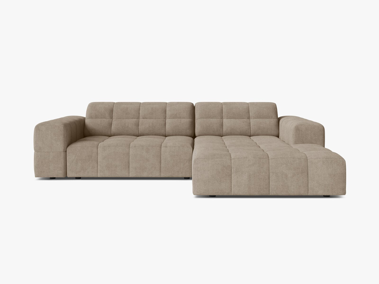Micadoni Jennifer Ecksofa 4-Sitzer Rechts Chenille Eden Dunkelbeige
