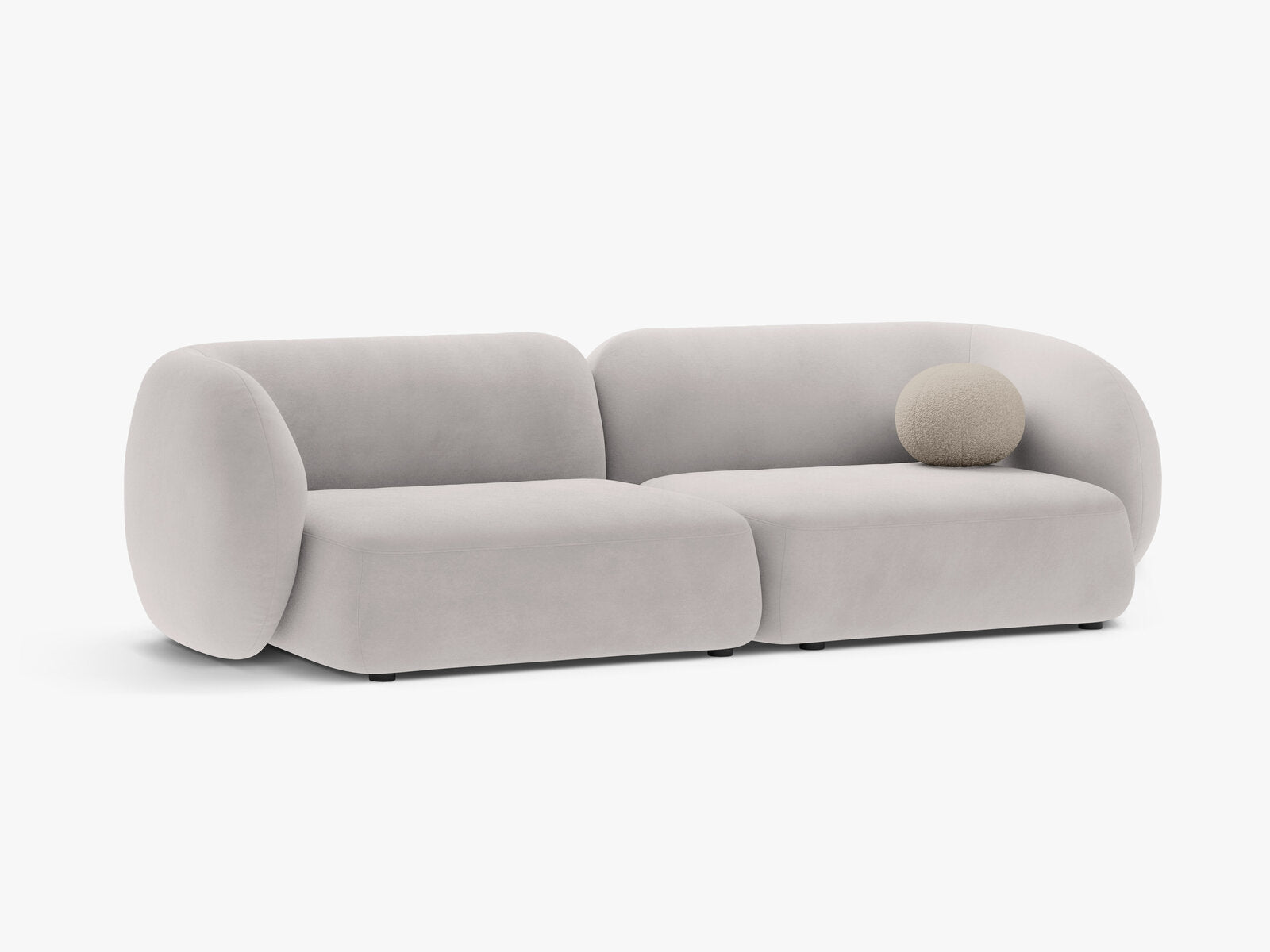 Micadoni Sofa Kate 4-Sitzer Samt Hellgrau