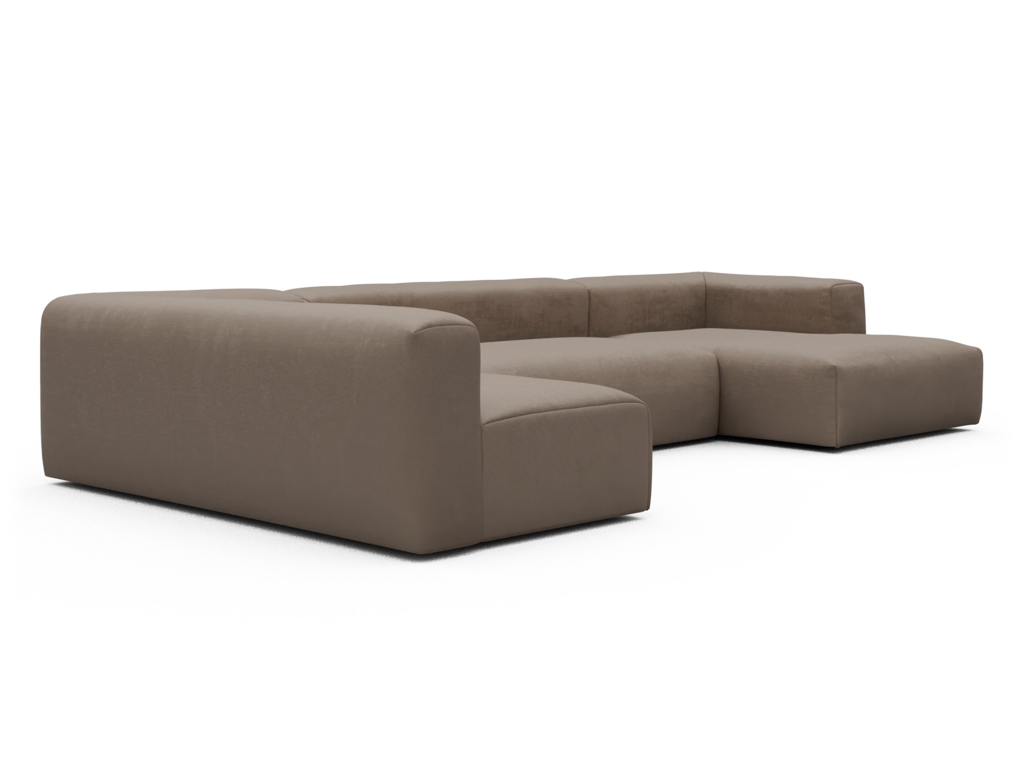 Skandi Home Wohnlandschaft Fred Chaiselongue rechts mit 2-Sitzer und lange Armlehne links Cordufine-Biege moebelfaktor