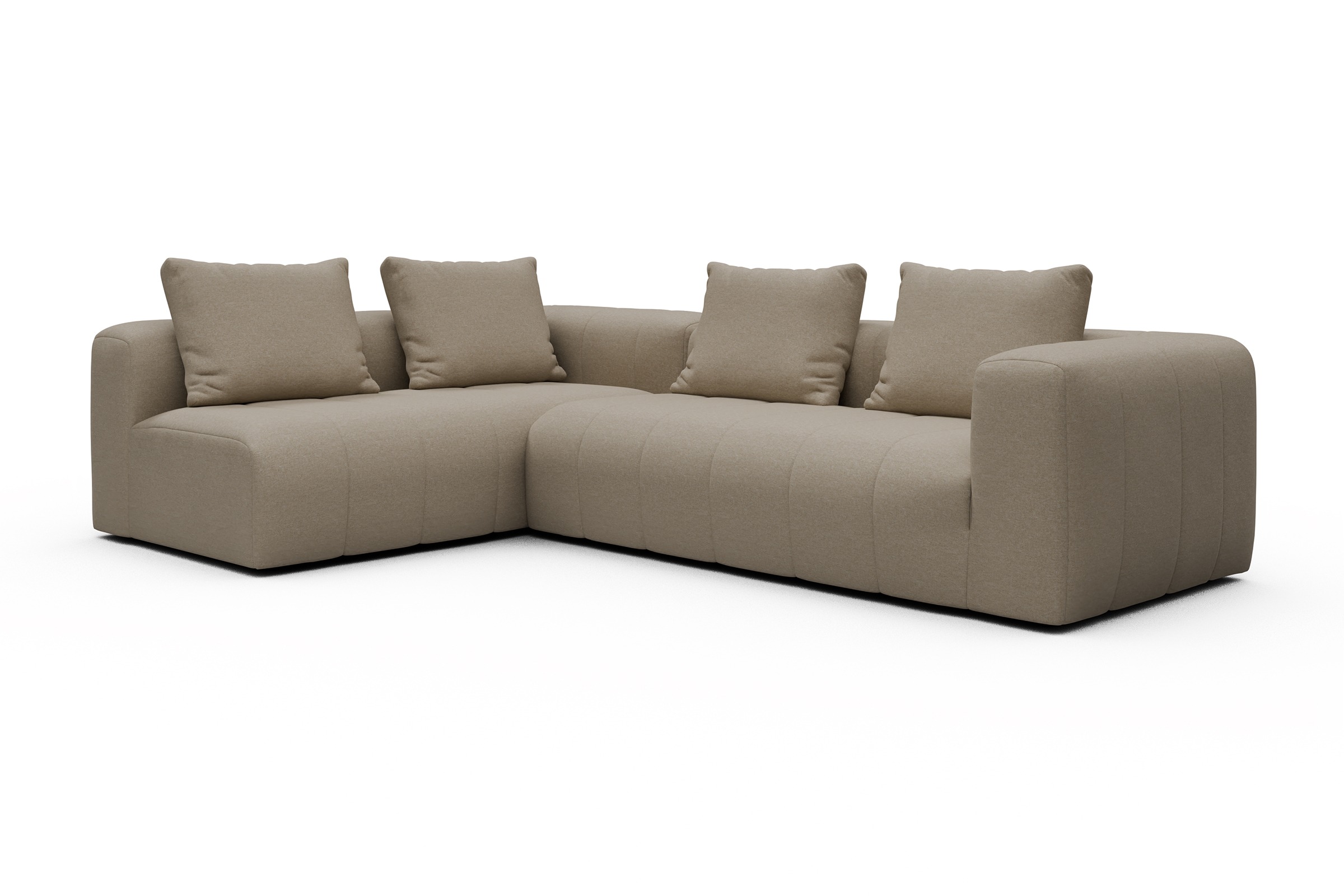Ecksofa Hugo 2x 2,5-Sitzer Armlehne rechts Satya-Natural