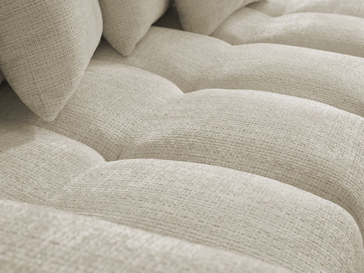 Bobochic Anakin Ecksofa, 6 Kissen Strukturstoff Beige