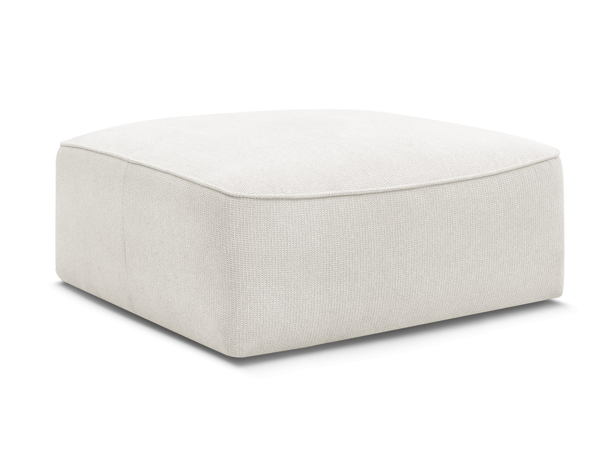 Bobochic Leopold Pouf Melange-Stoff Weiß