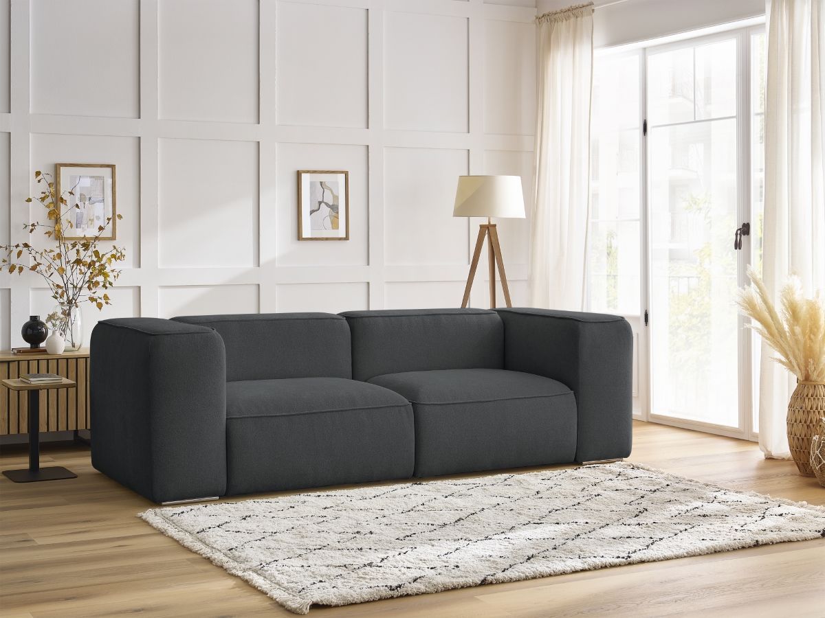 Bobochic Zephyr Sofa 2-Sitzer Strukturstoff Dunkelgrau