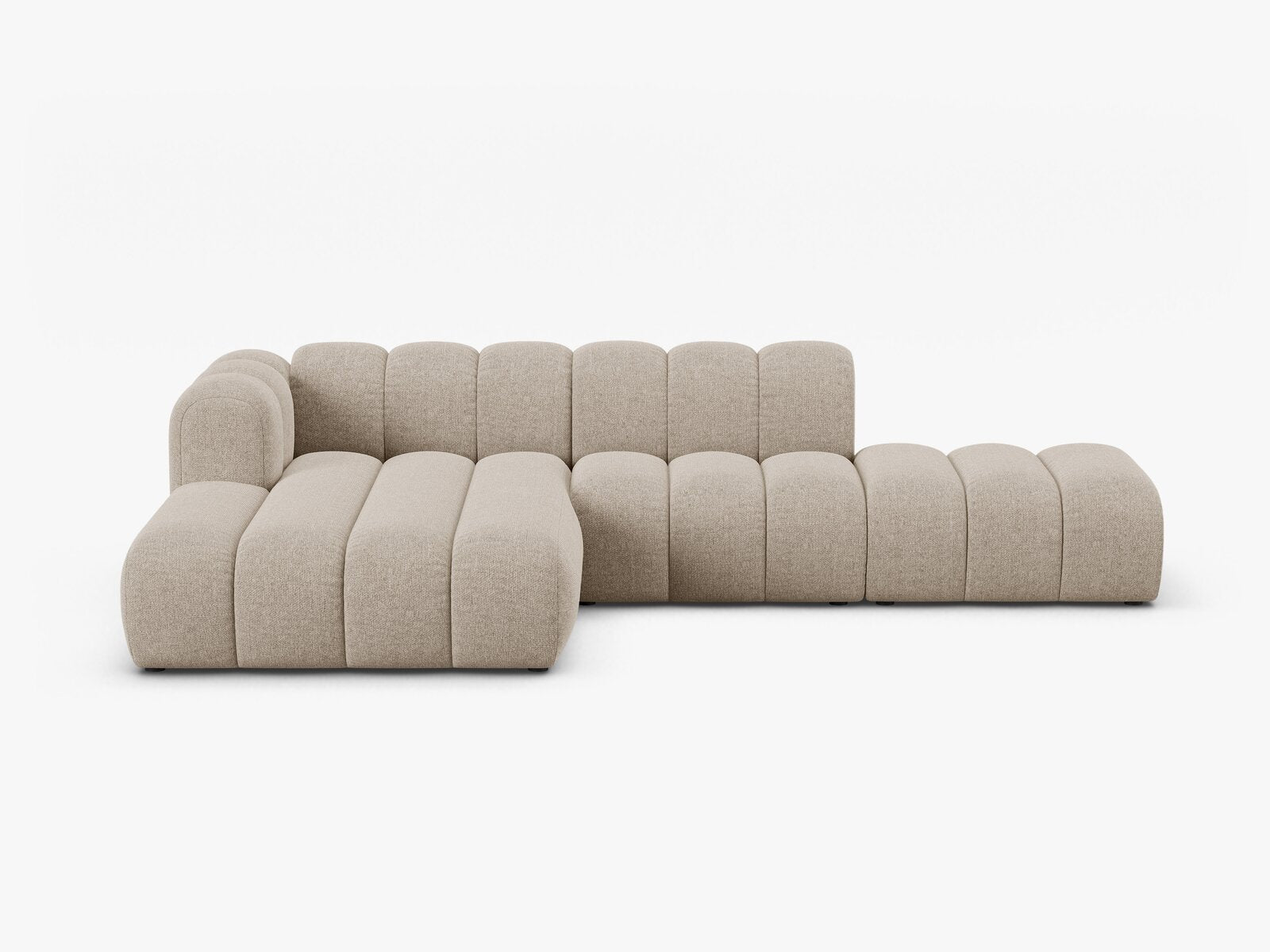 Micadoni Modulares Ecksofa offen Lupine 5-Sitzer Links Chenille Eden Dunkelbeige