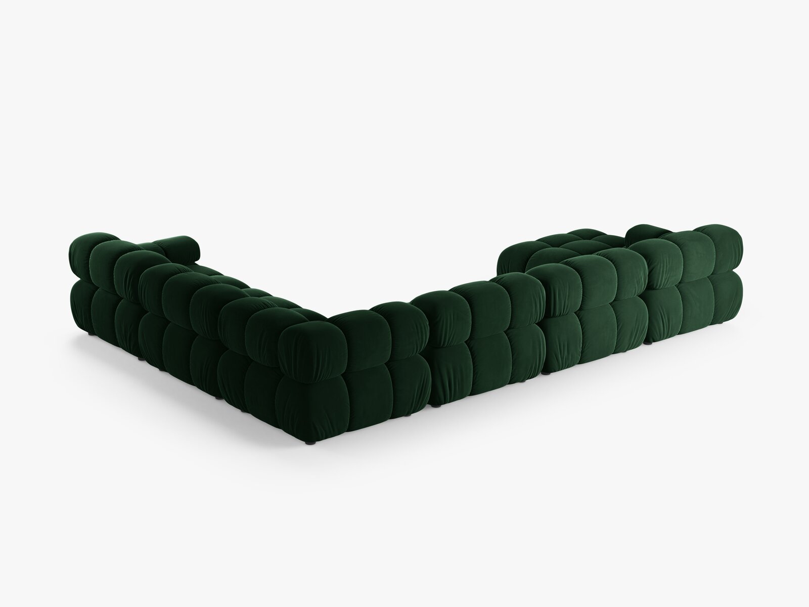 Micadoni Modulares Panorama Ecksofa Bellis 8-Sitzer Rechts Samt Bluvel Flaschengrün