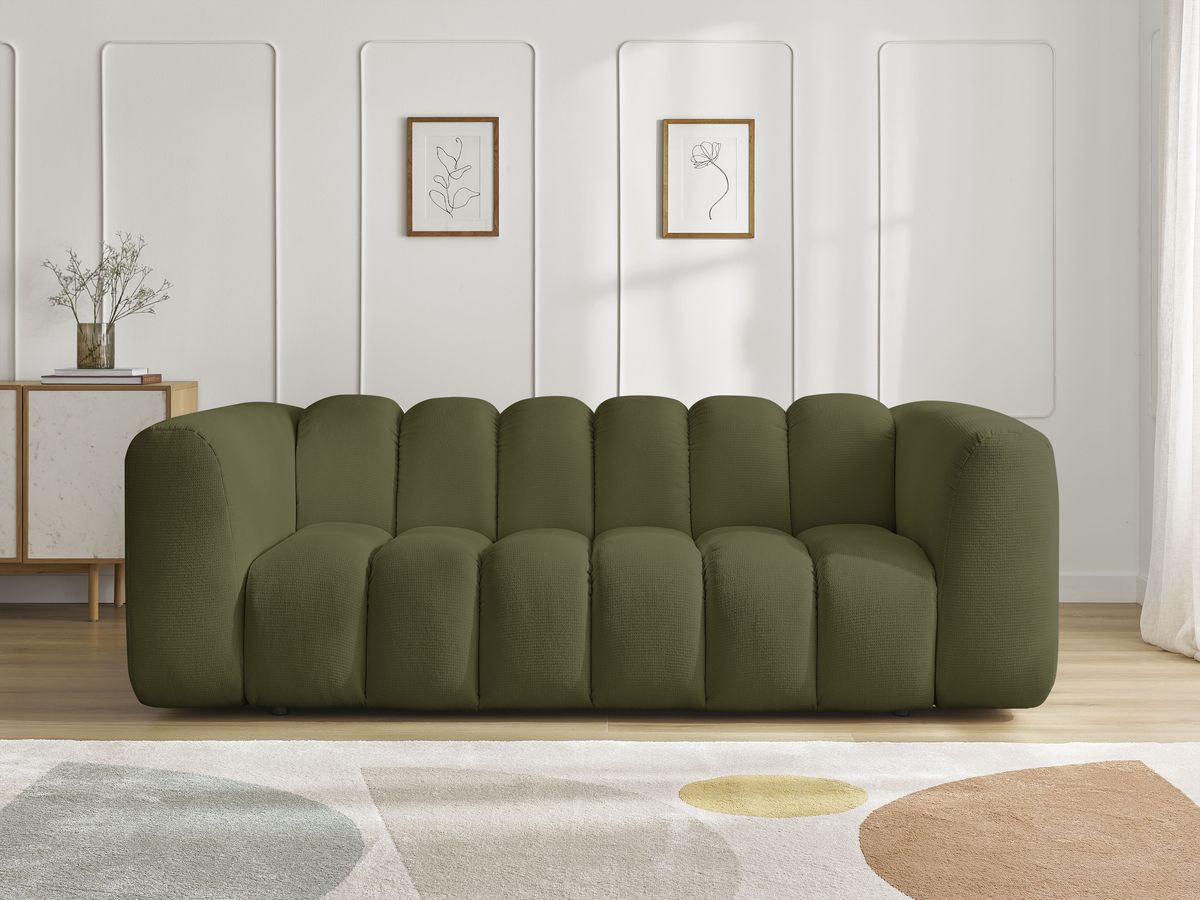 Bobochic Talia Sofa 3-Sitzer Melange-Stoff Grün