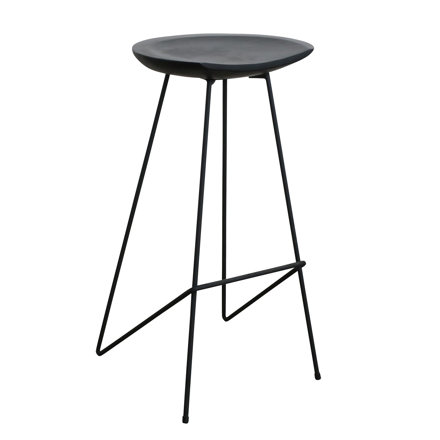 Raw Materials Loft Barhocker aus Teakholz schwarz 41x42x77cm