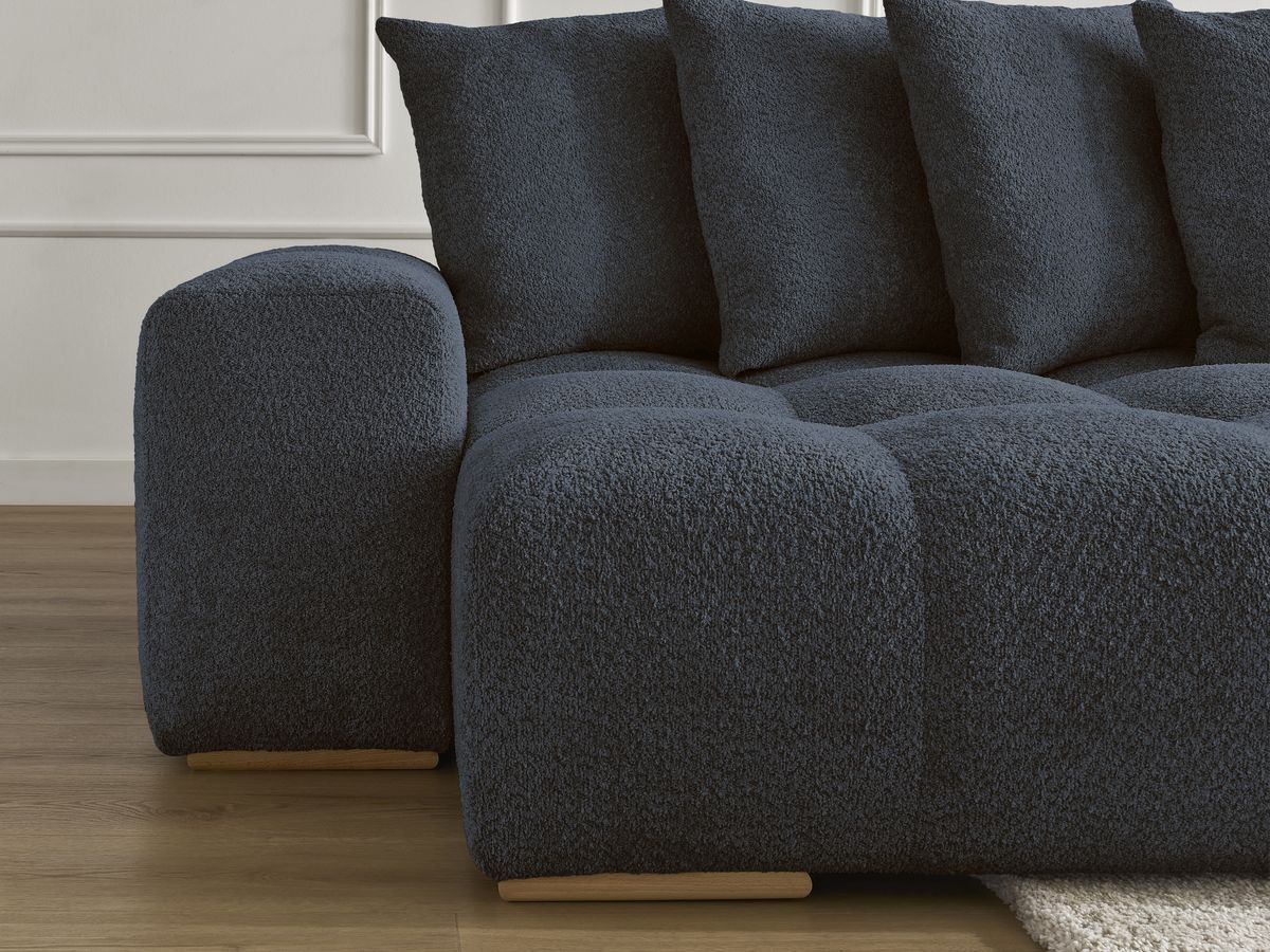 Bobochic Anakin Wohnlandschaft, 10 Kissen Bouclé-Stoff Dunkelblau