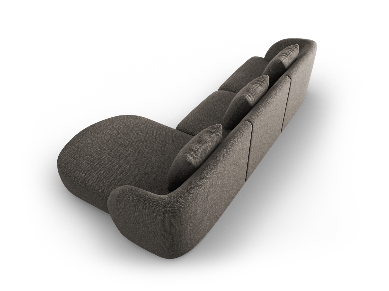 Cosmopolitan Design Ecksofa Tulum 4-Sitzer Chenille Eden Hellgrau Rechts