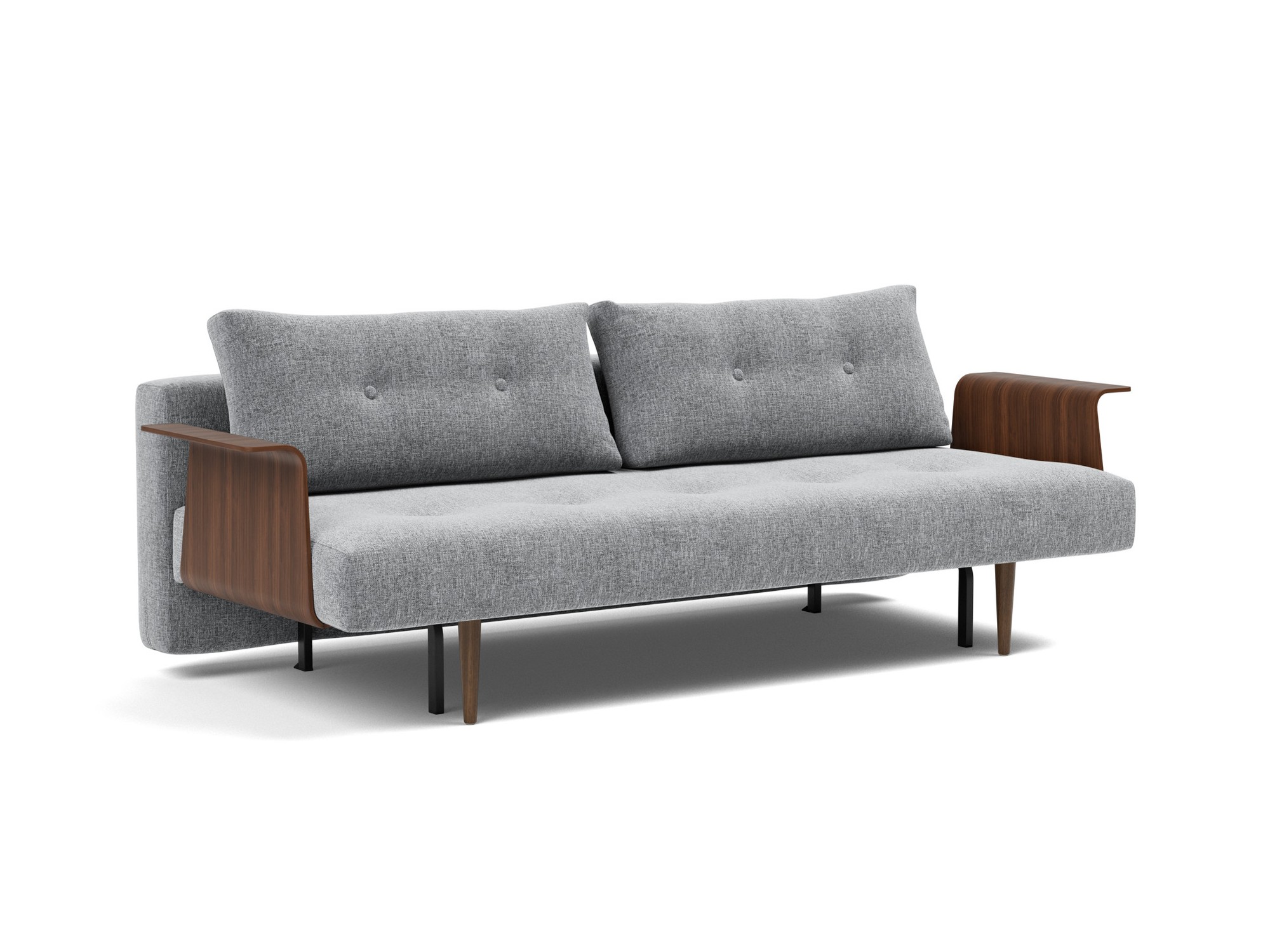 Schlafsofa Recast mit Armlehnen Strukturierter Stoff Twist 565-Granite