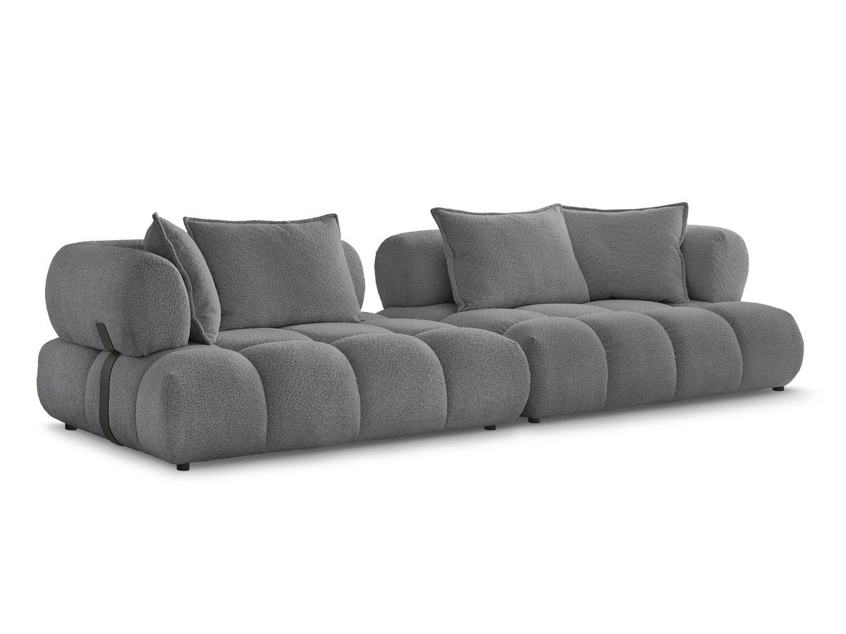 Bobochic Alya Sofa 4-Sitzer Bouclé-Stoff Dunkelgrau