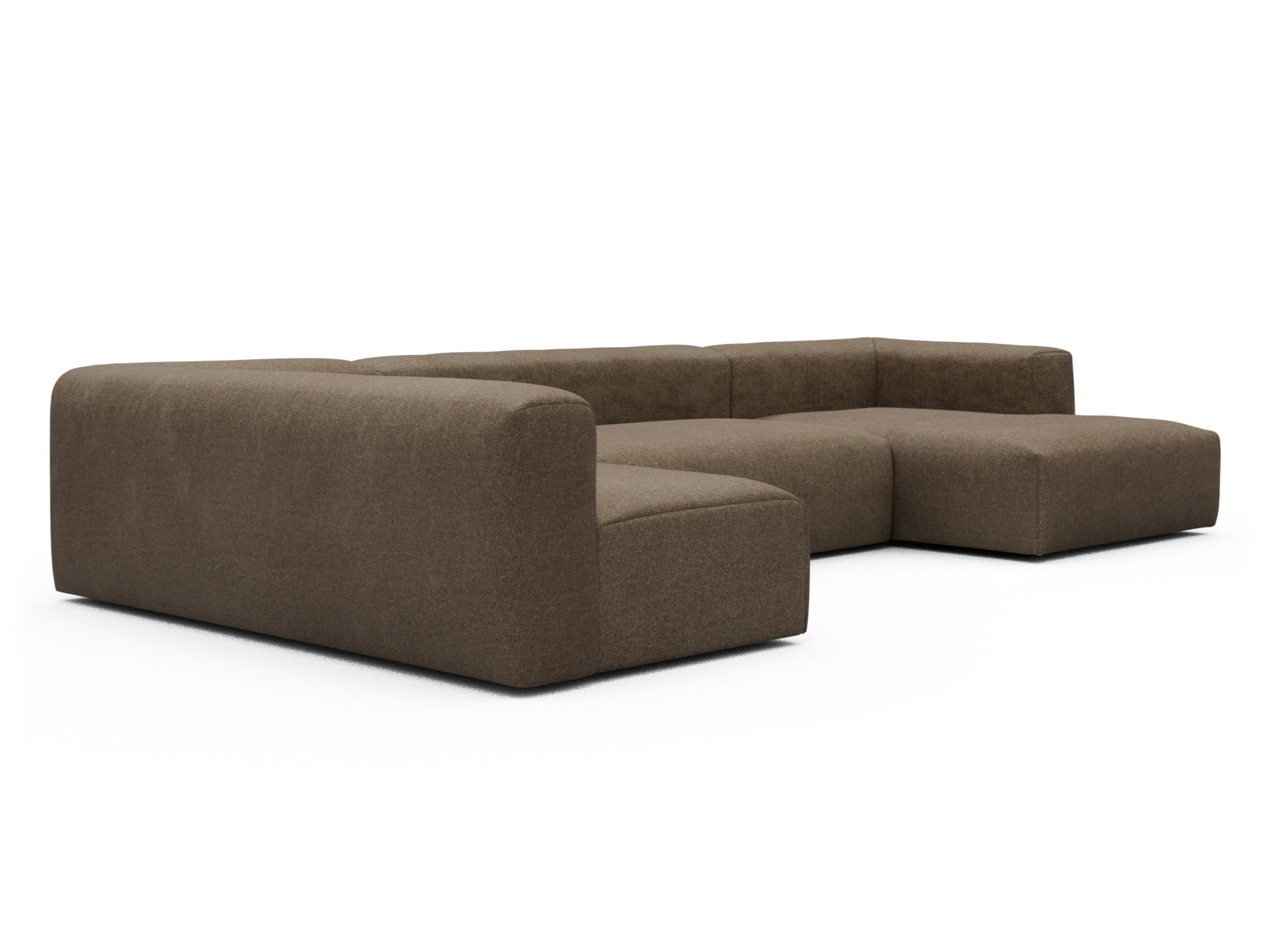 Skandi Home Wohnlandschaft Fred Chaiselongue rechts mit 2-Sitzer und lange Armlehne links Aivi-Khaki-Brown moebelfaktor
