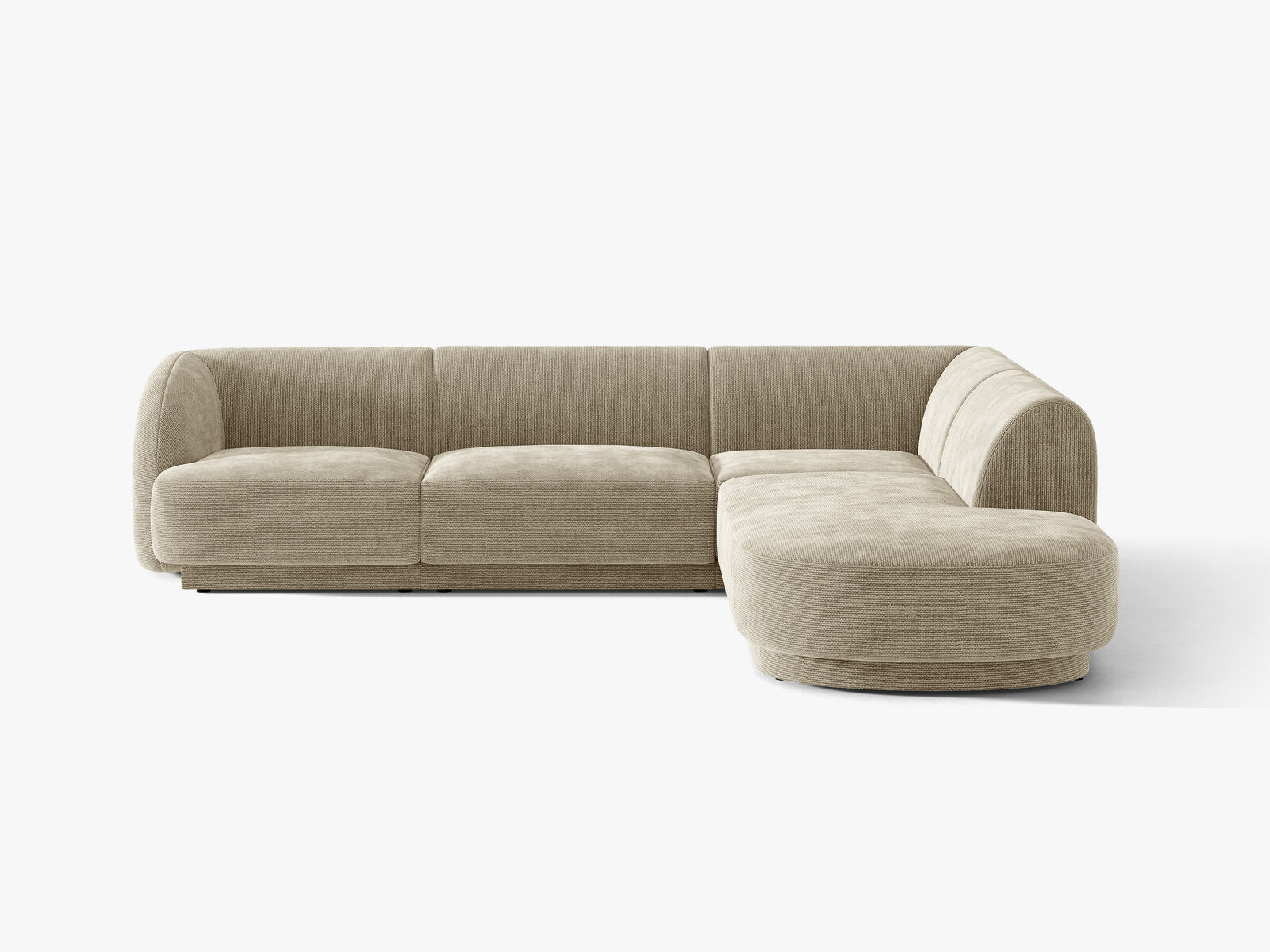 Micadoni Ecksofa Miley 6-Sitzer Chenille Eden Dunkelbeige Rechts