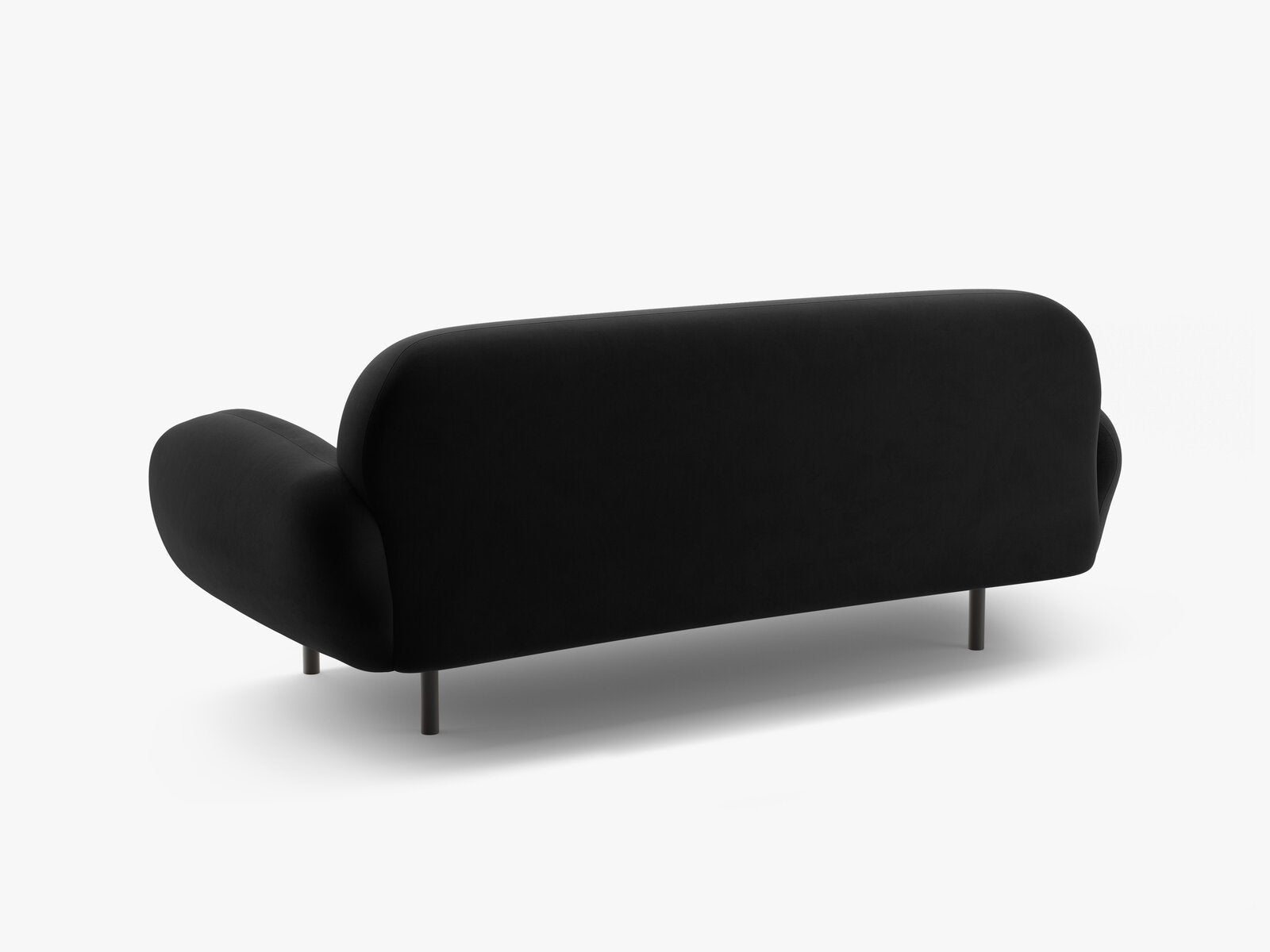 Micadoni Sofa Poppy 2-Sitzer große Version Samt Casino Schwarz