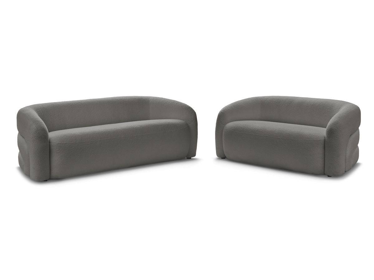 Bobochic Elina Sofa 5-Sitzer Bouclé-Stoff Dunkelgrau