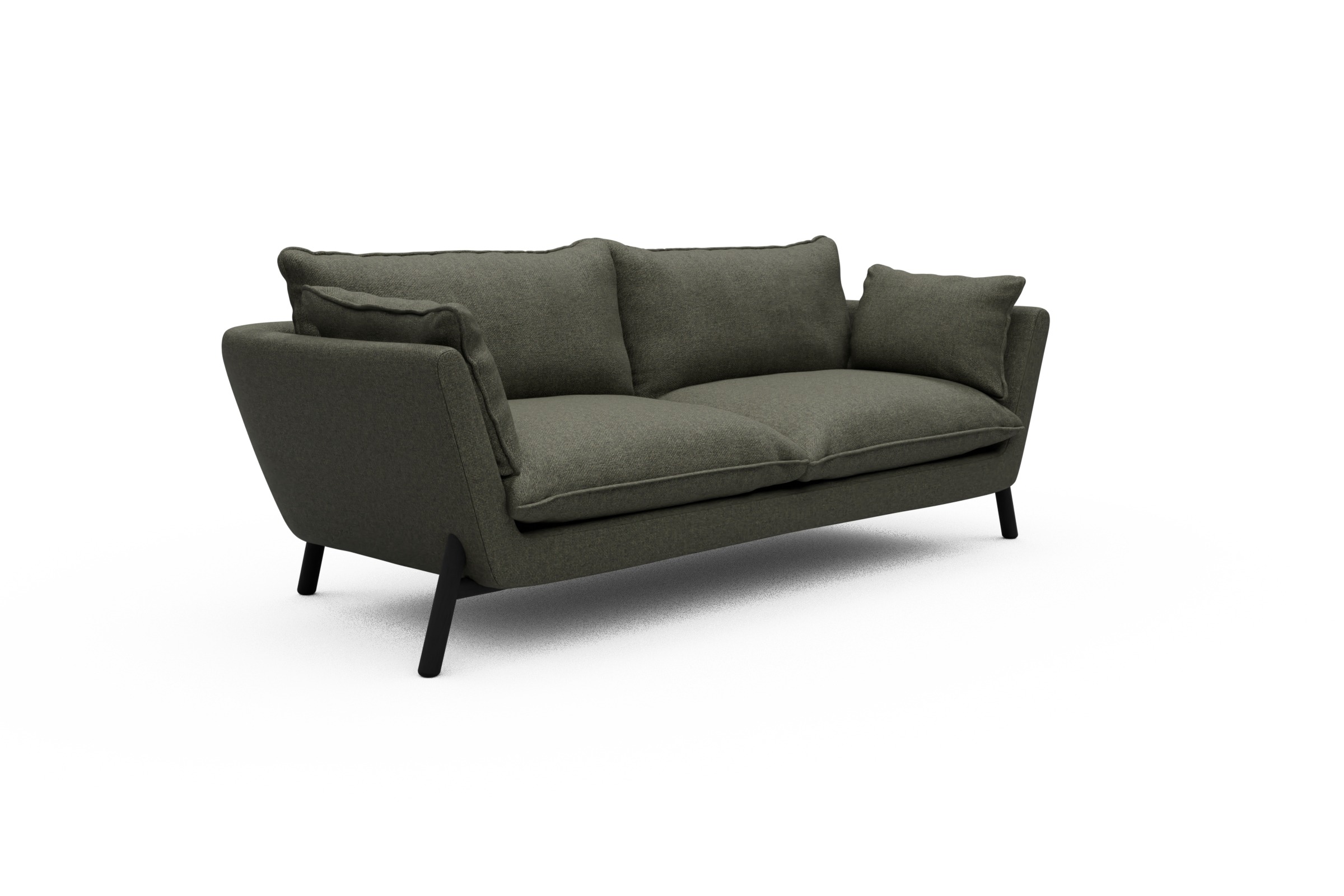 Sofa Emil PREMIUM 3-Sitzer Beinfarbe Eiche Schwarz Sama-Winter-Moss