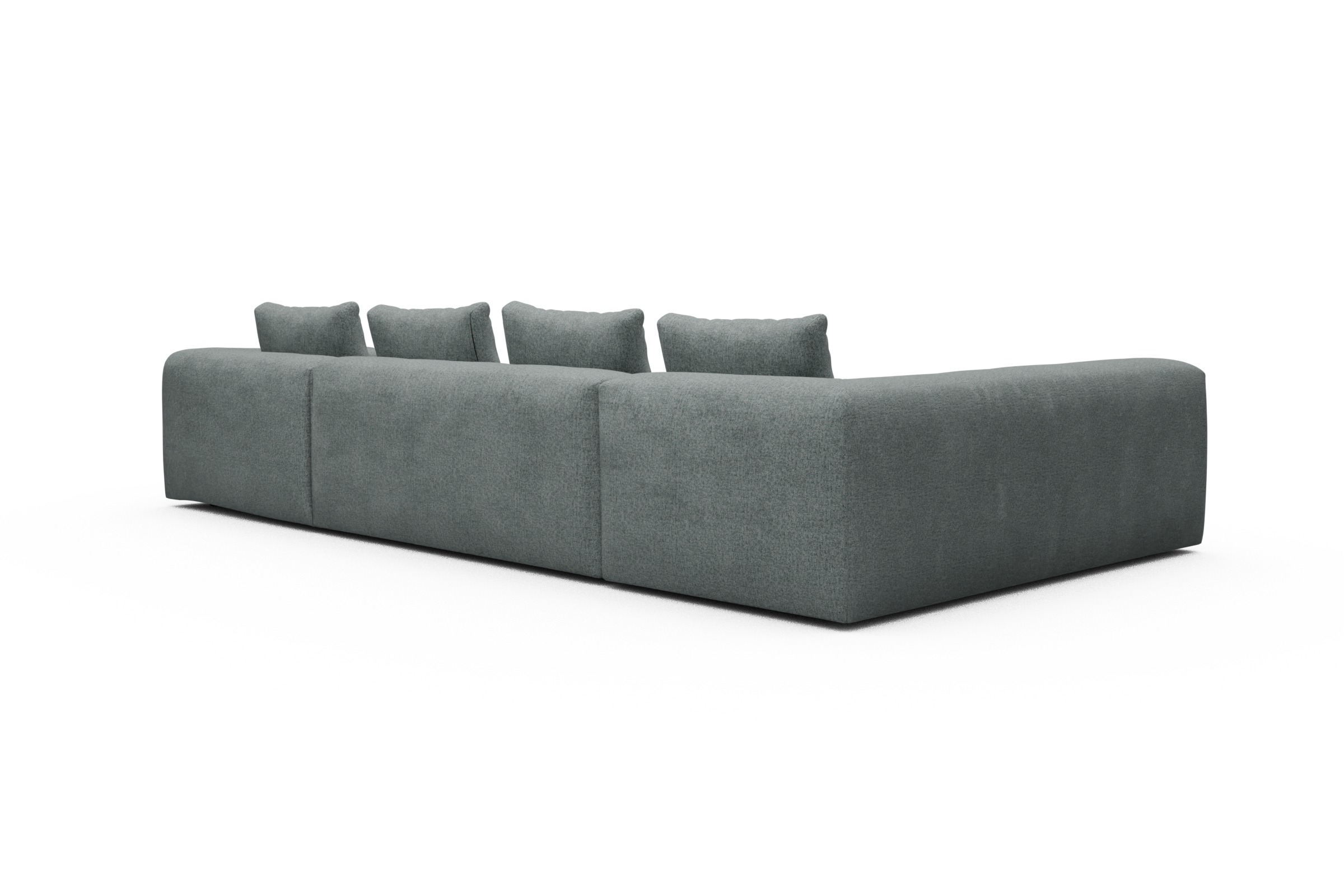 Wohnlandschaft Fred Chaiselongue rechts mit 2-Sitzer und lange Armlehne links Casone-Light-Mixed-Green