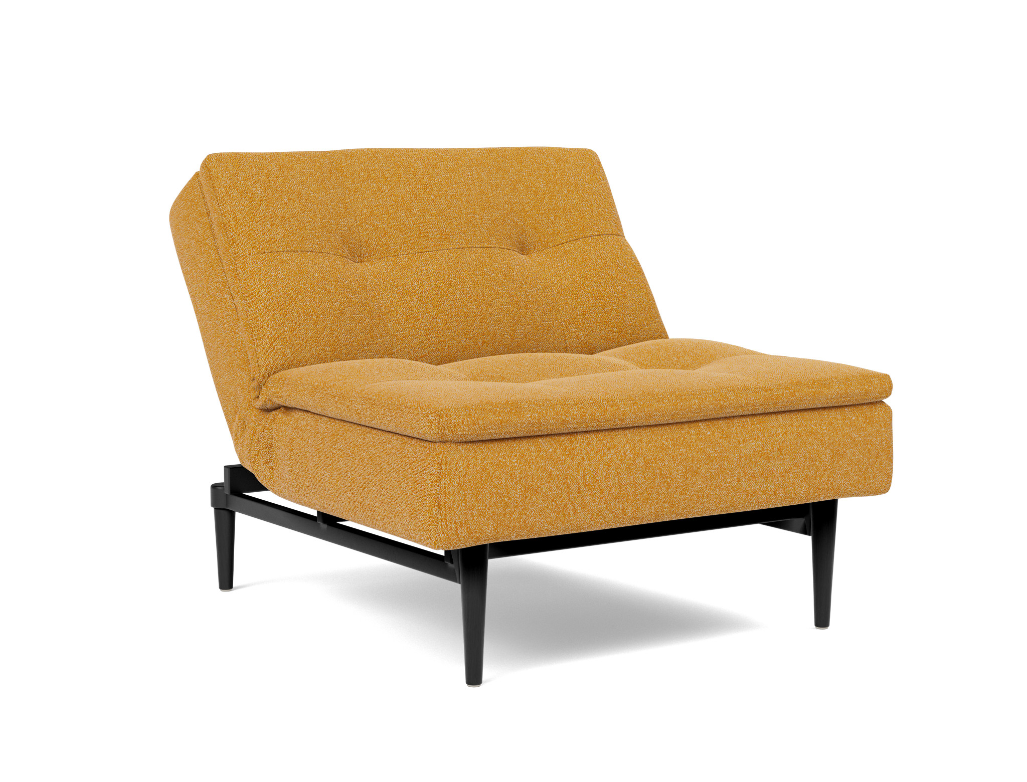 Sessel Dublexo Boucle Skandi 536-Ochre Beine Styletto Eiche schwarz
