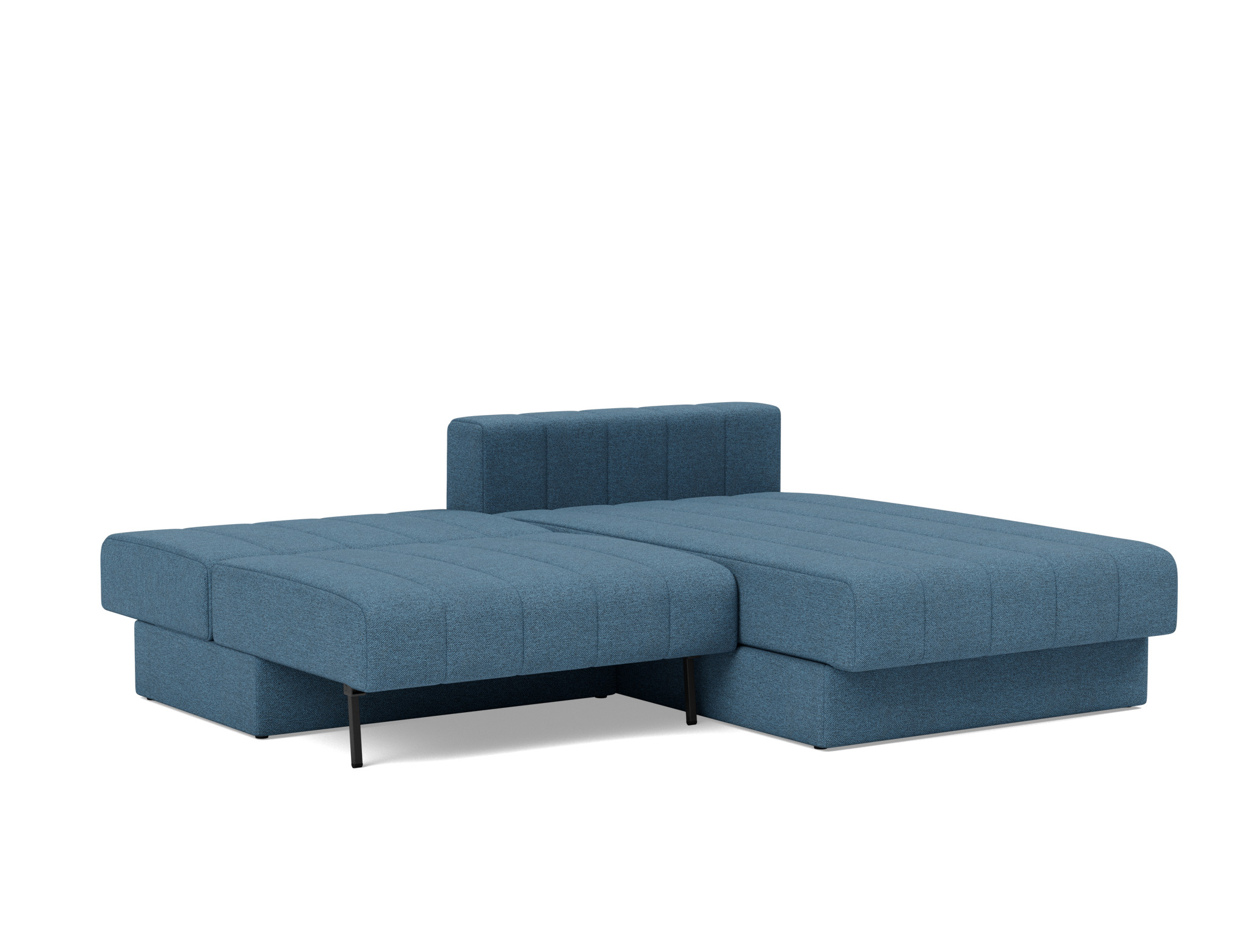 Schlafsofa Akello mit Chaiselongue Strukturierter Stoff Weda 302-Weda-Blue