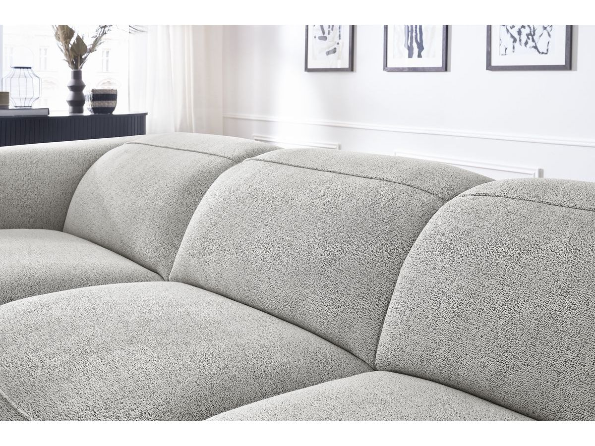 Bobochic William Ecksofa Melange-Stoff Weiß Ecke links