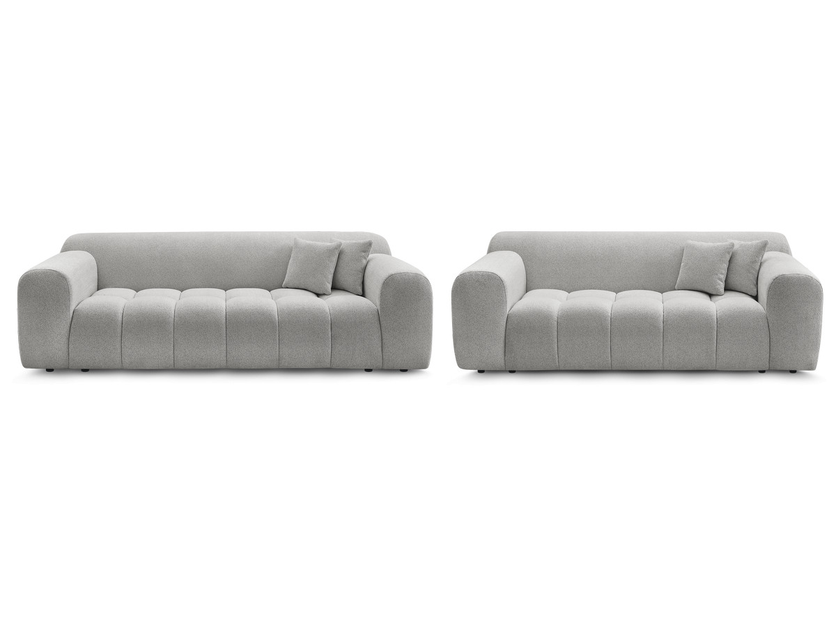 Bobochic Melisse Sofa 5-Sitzer Melange-Stoff Hellgrau