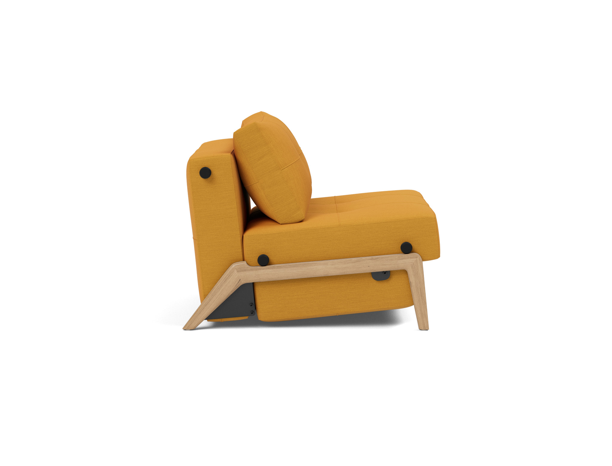 Schlafsessel Cubed 90 Flachgewebe Elegance 507-Burned-Curry Beine Eiche