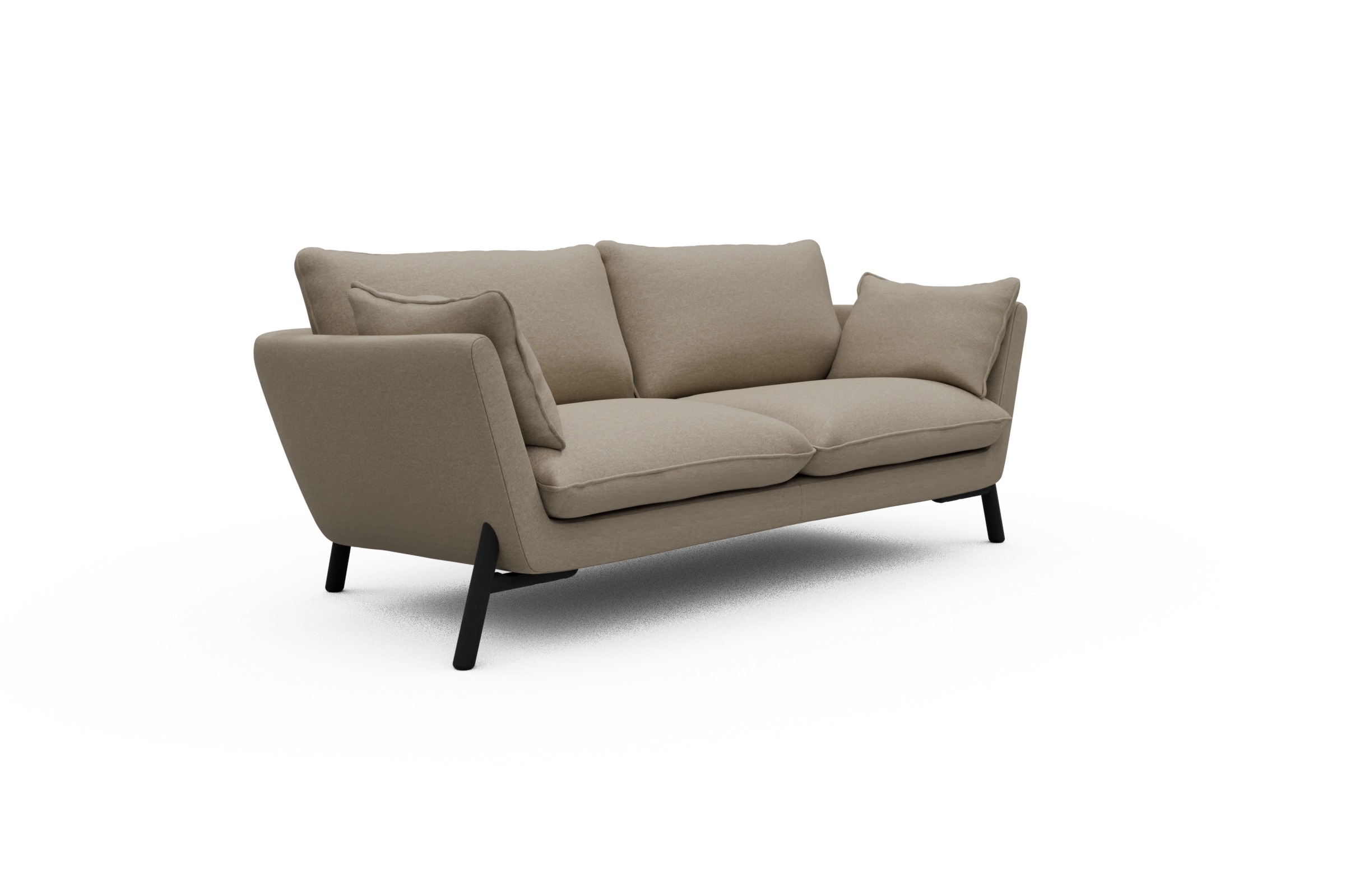 Sofa Emil 2-Sitzer Beinfarbe Eiche Schwarz Satya-Natural