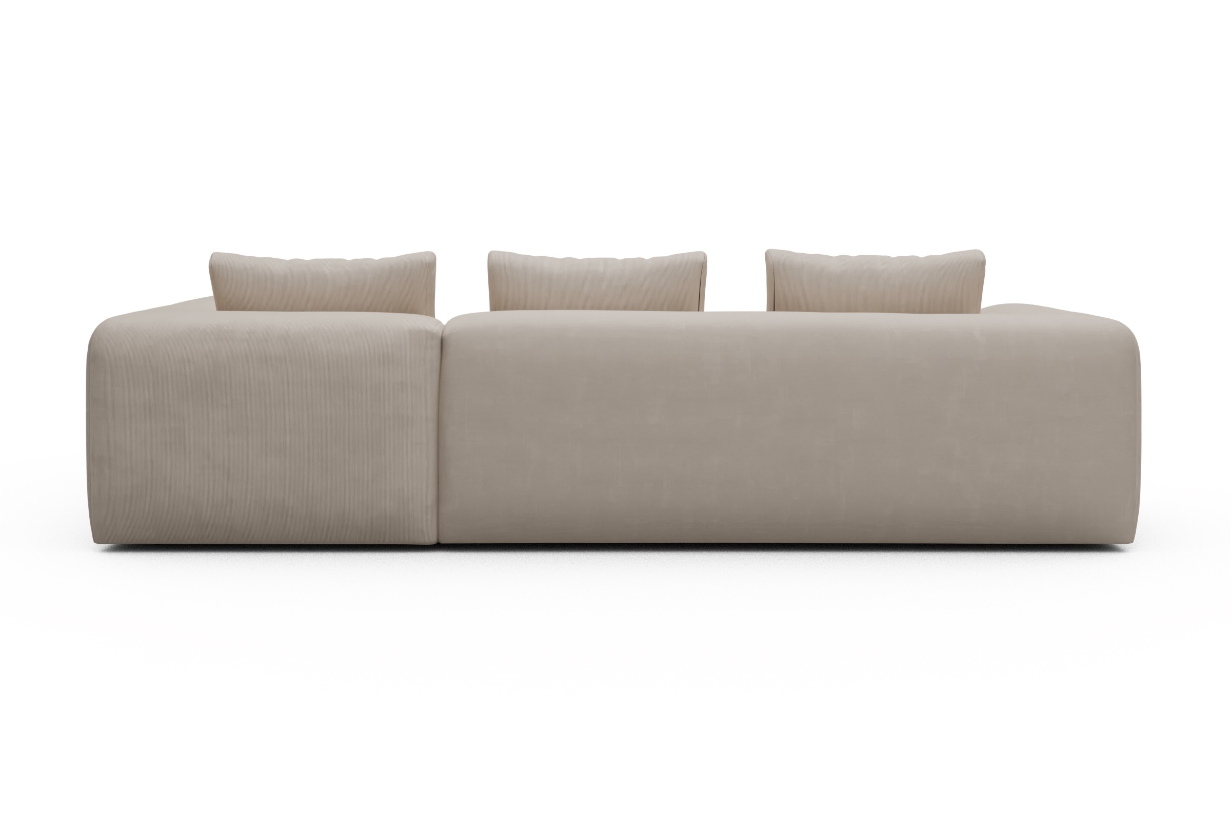 Ecksofa Fred 2x 2,5-Sitzer rechts offen Cordufine-Off-White