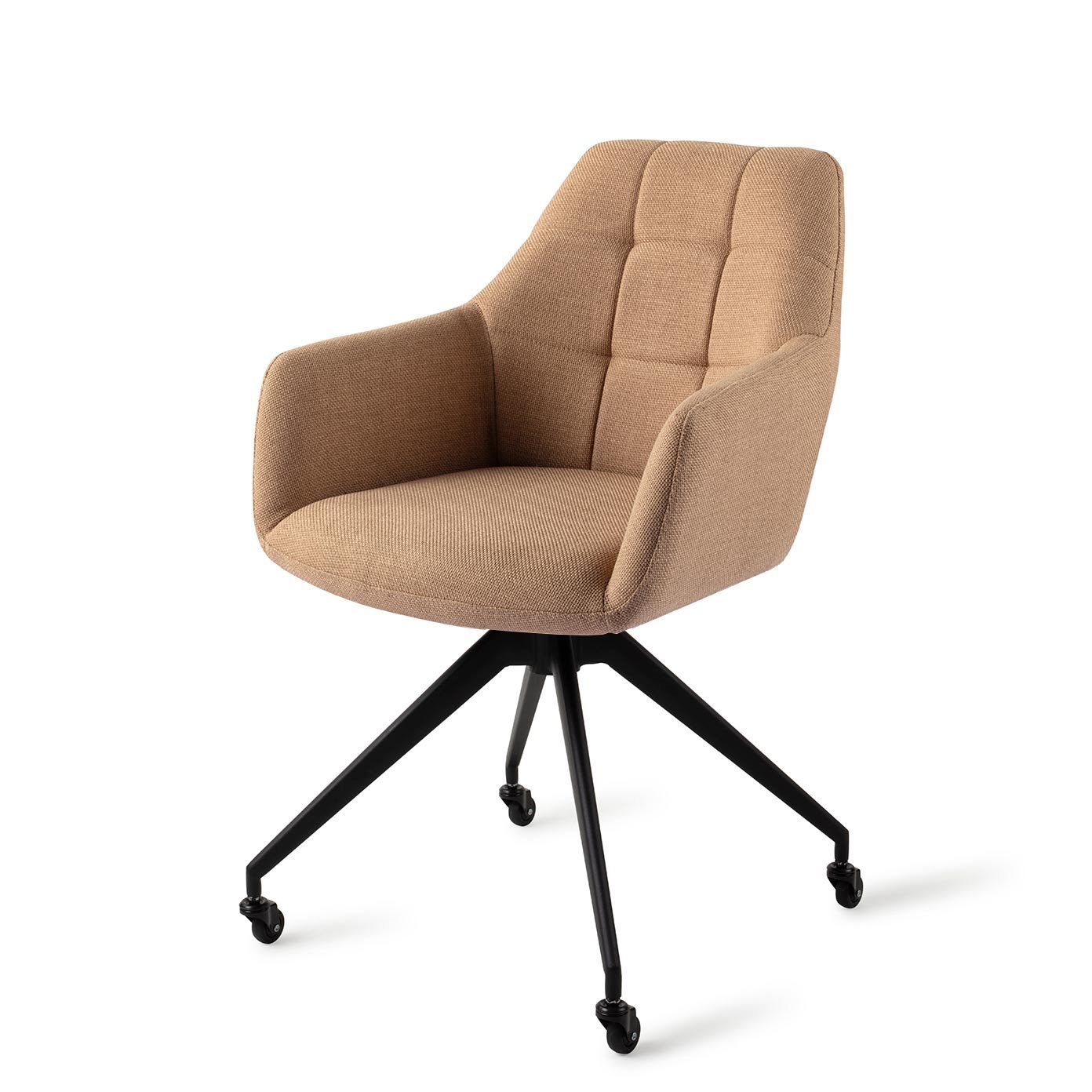 Jesper Home Esszimmerstuhl Noto Toasted-Toffee Caster Schwarz