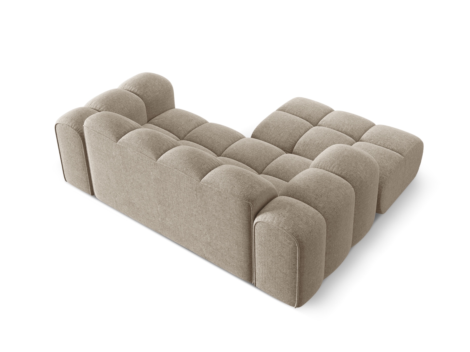 Cosmopolitan Design Ecksofa Treno 2-Sitzer Chenille Eden Dunkelbeige Links