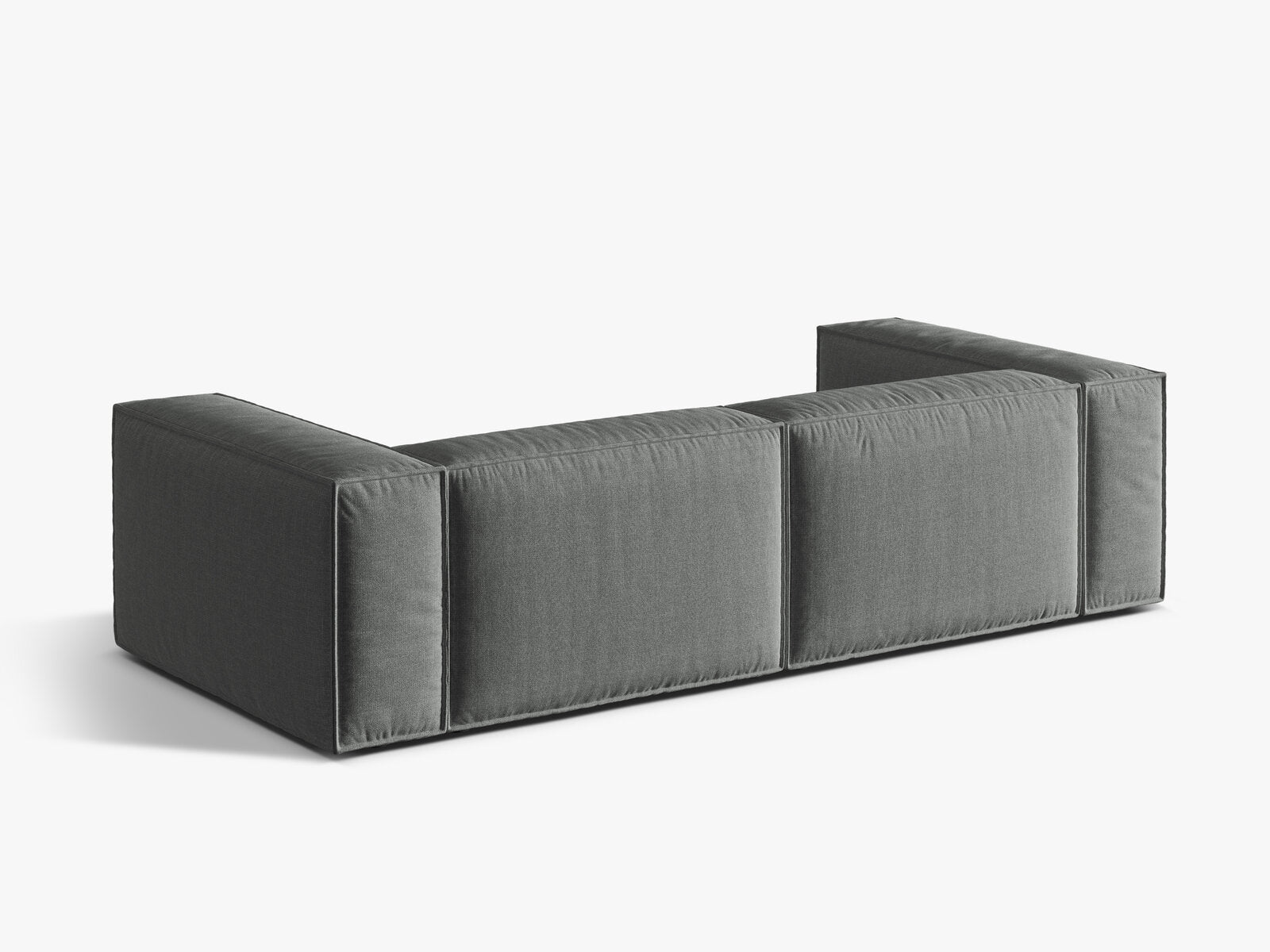 Micadoni Sofa Nuria 4-Sitzer Strukturierter Stoff Grau