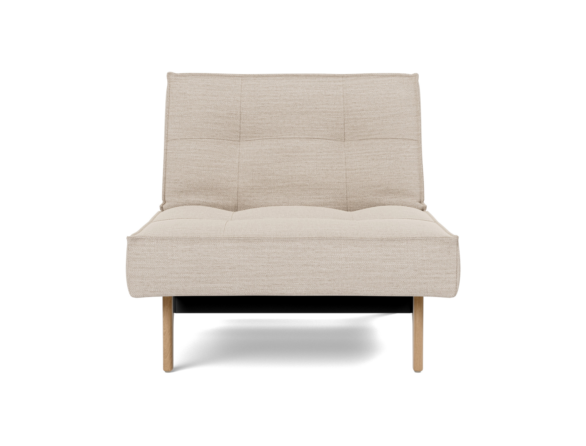 Sessel Splitback Webstoff Blida 612-Sand-Grey Beine Eiche