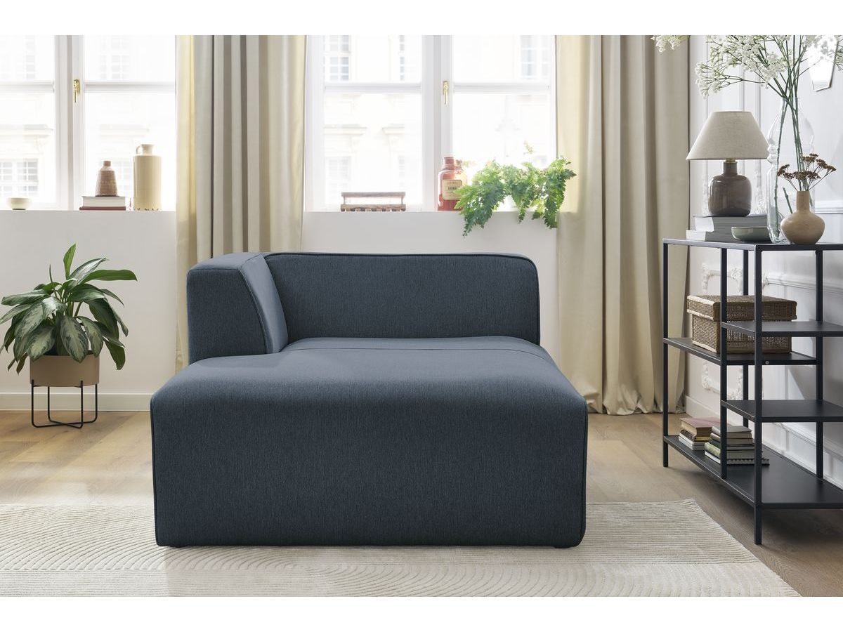 Bobochic Megeve Méridienne-Modul Melange-Stoff Dunkelblau Ecke links