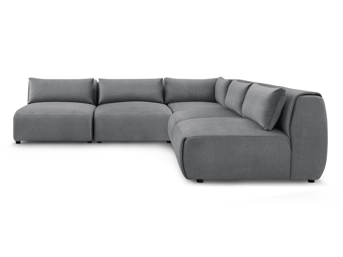 Bobochic Jeanne Ecksofa 299 × 299 cm Samt Dunkelgrau