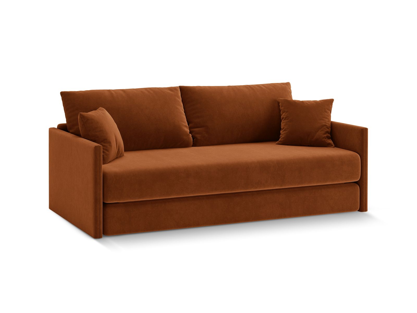 Cosmopolitan Design Schlafsofa Shannon 3-Sitzer Samt Salvador Terrakotta