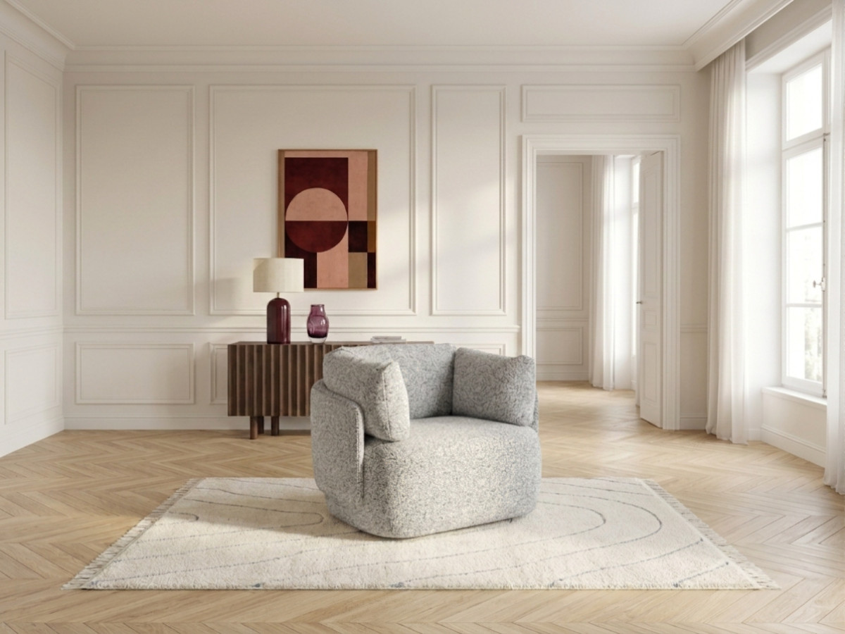 Bobochic Mario Sessel Melange-Stoff Grau