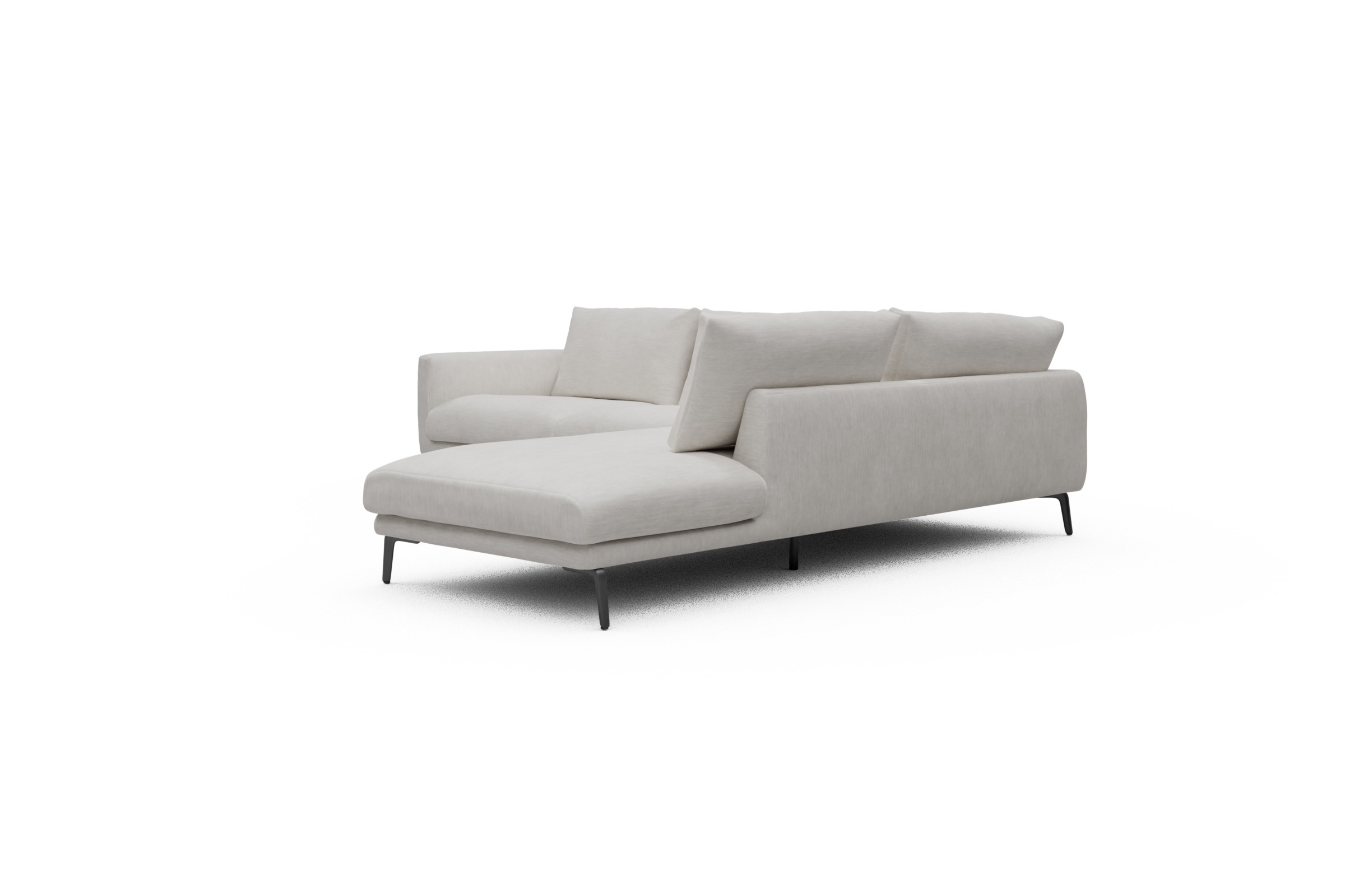 Ecksofa Karl Relax-Ecke rechts mit 2,5-Sitzer Vivus-Dusty-Off-White