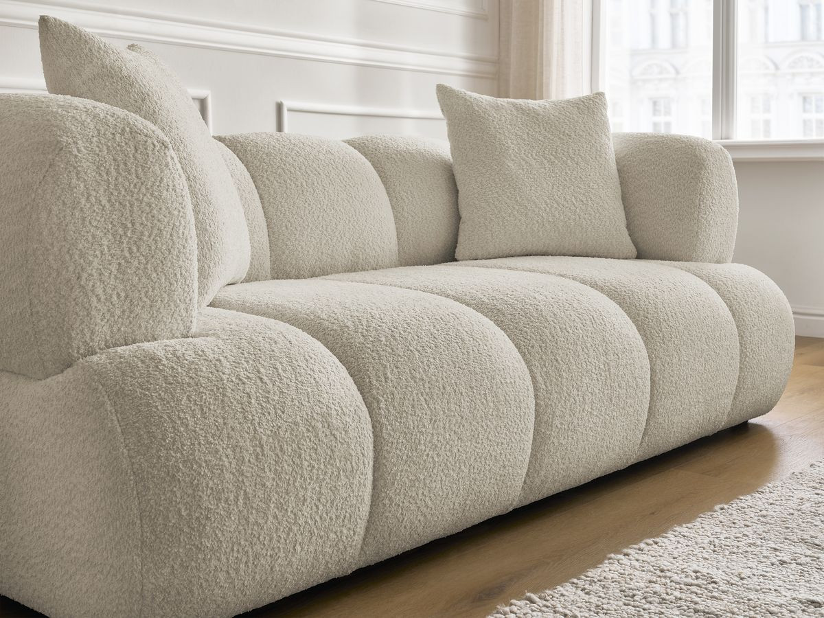 Bobochic Pamira Sofa 2-Sitzer Bouclé-Stoff Beige