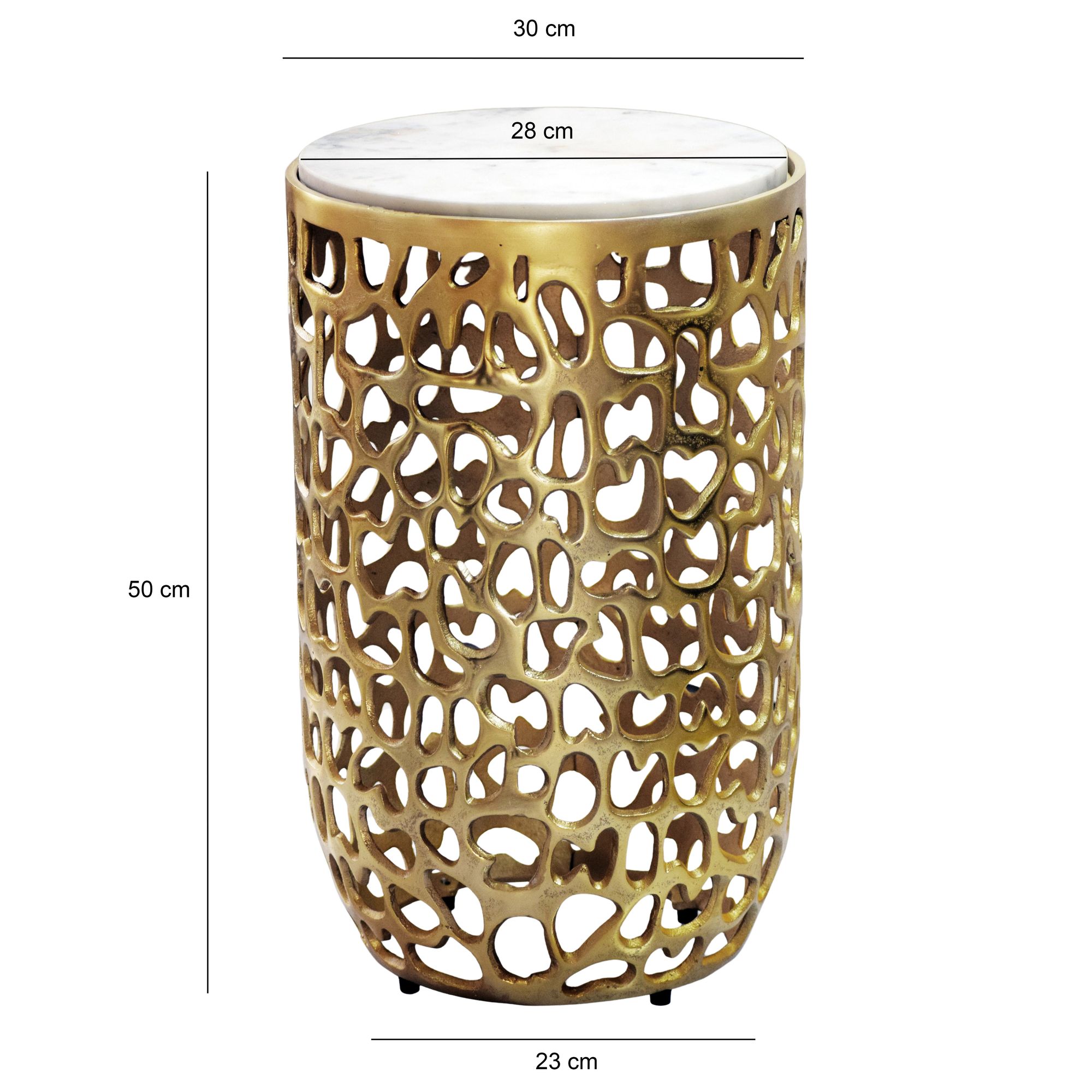 Beistelltisch Seljord Marmor Gold Ø 30 cm