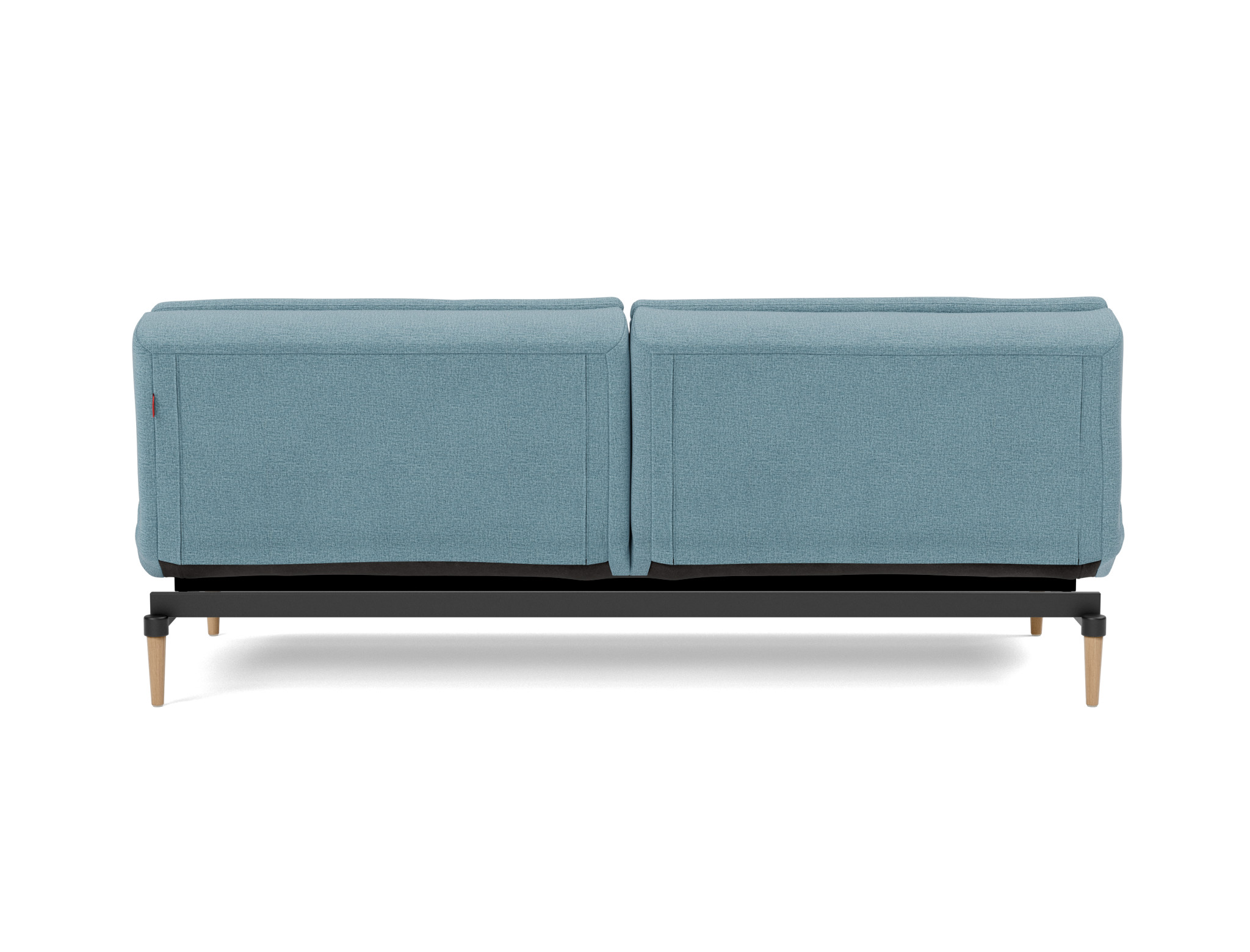 Schlafsofa Dublexo Flachgewebe Mixed Dance 525-Light-Blue Beine Styletto Eiche hell