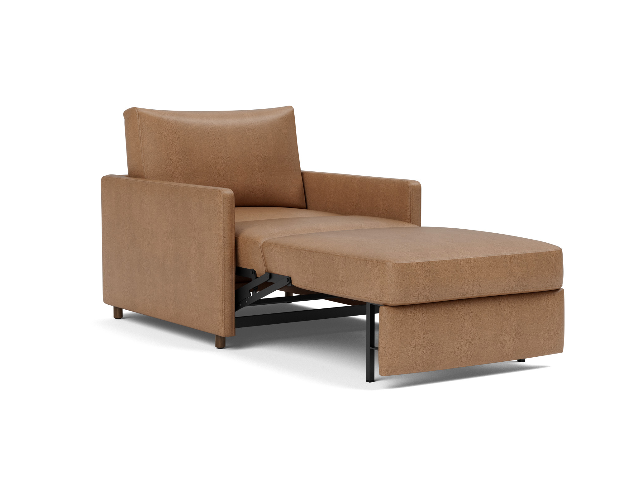 Schlafsessel Neah mit Slim-Armlehnen Lederoptik Faunal 551-Brown
