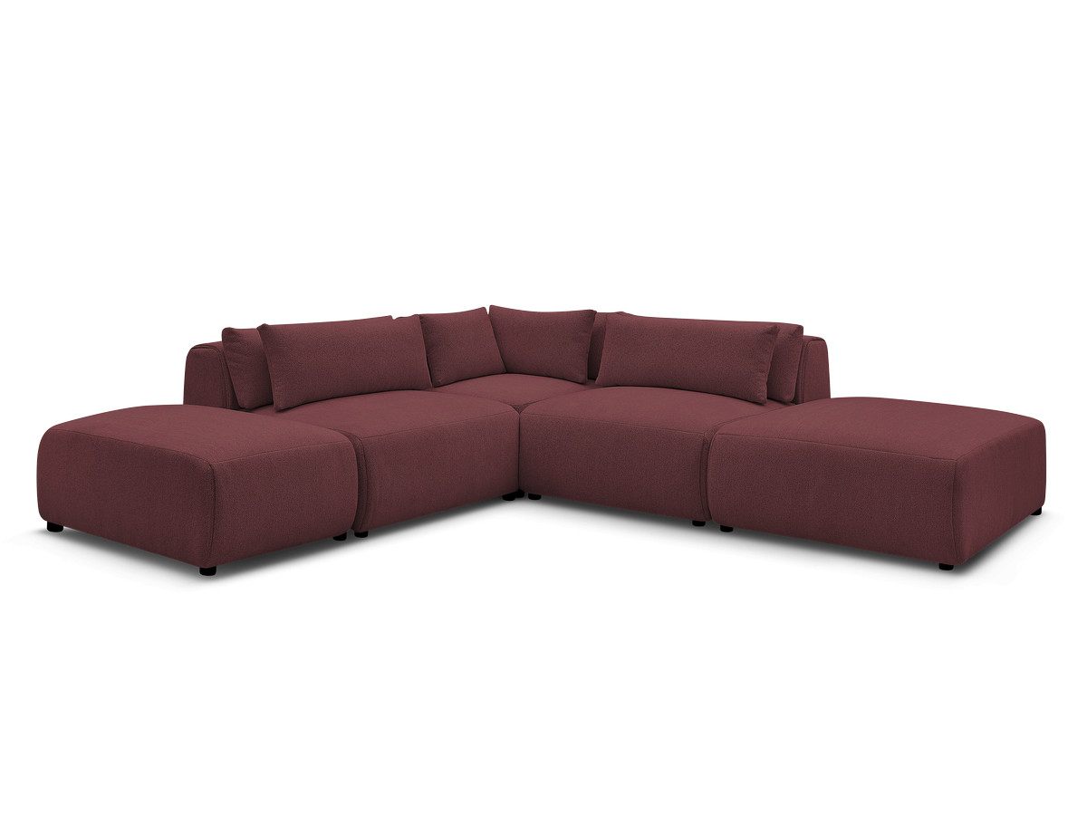 Bobochic Jana Ecksofa Melange-Stoff Rot