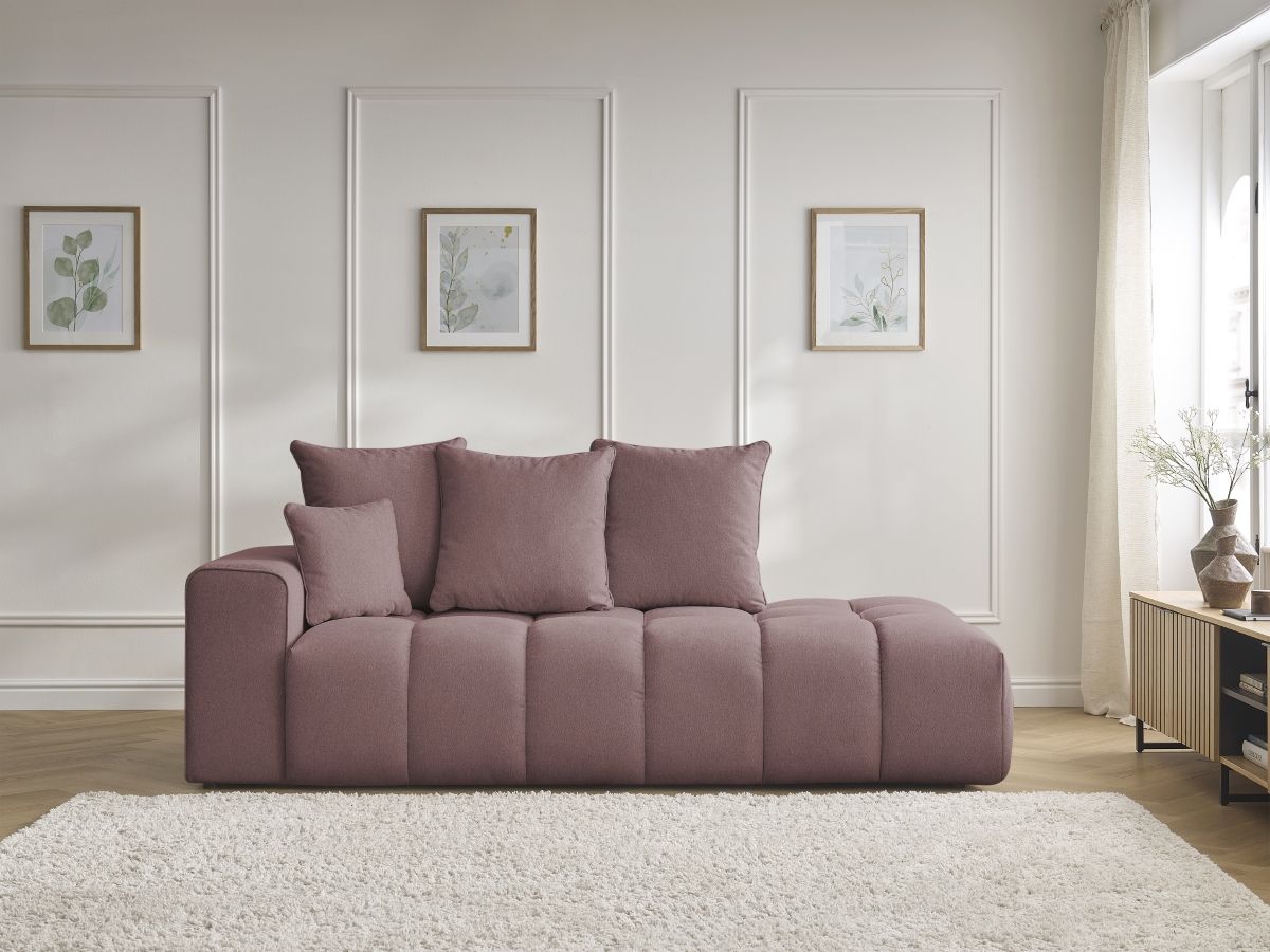 Bobochic Mont-blanc Sofa 4-Sitzer Melange-Stoff Rosa Armlehne links