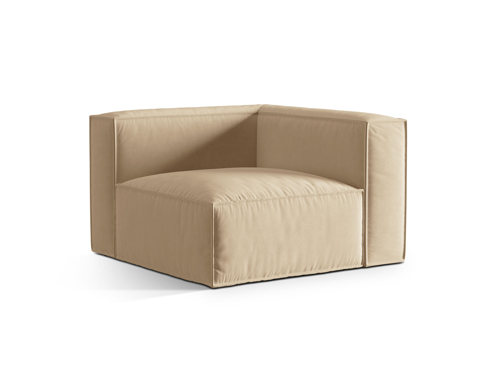 Micadoni Eckmodul Nuria 1-Sitzer Samt Nude
