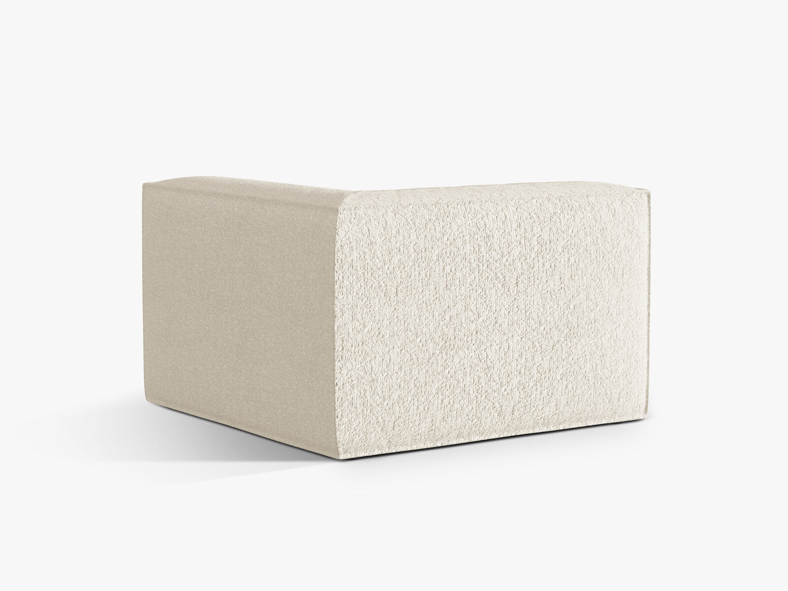 Micadoni Eckmodul Nuria 1-Sitzer Boucle Elfenbein