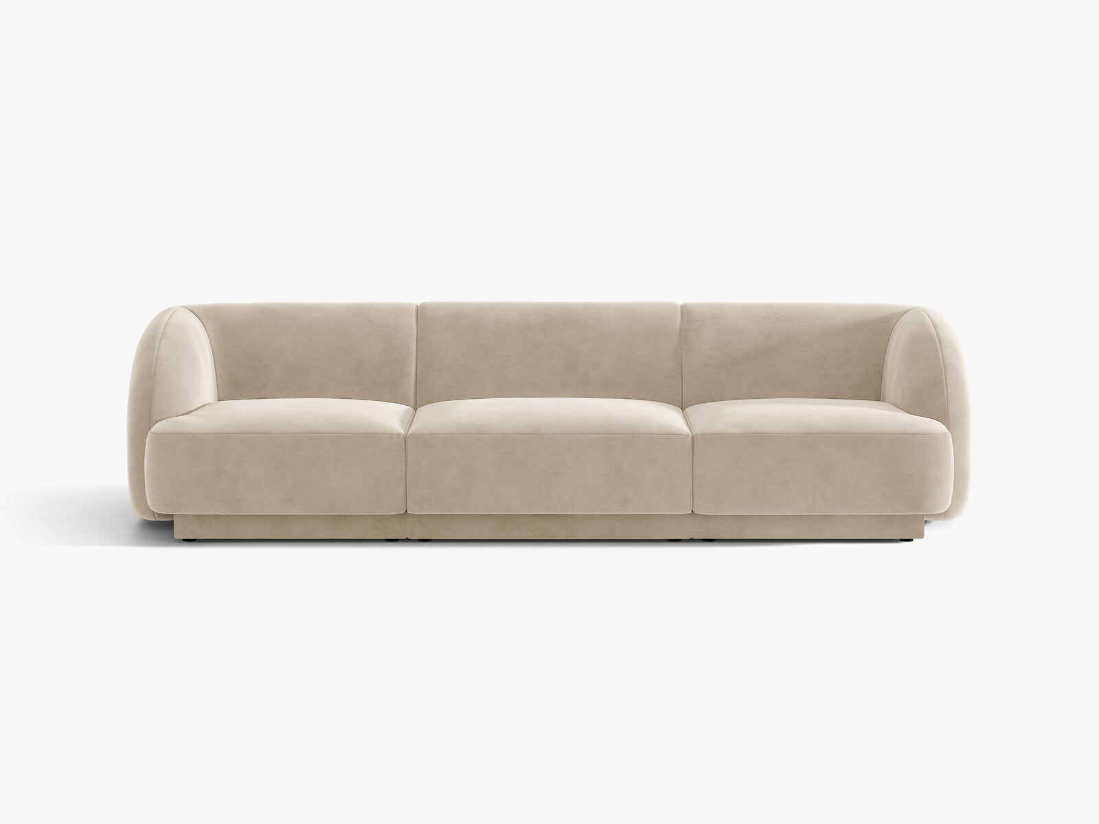 Micadoni Sofa Miley 3-Sitzer Samt Bluvel Dunkelbeige
