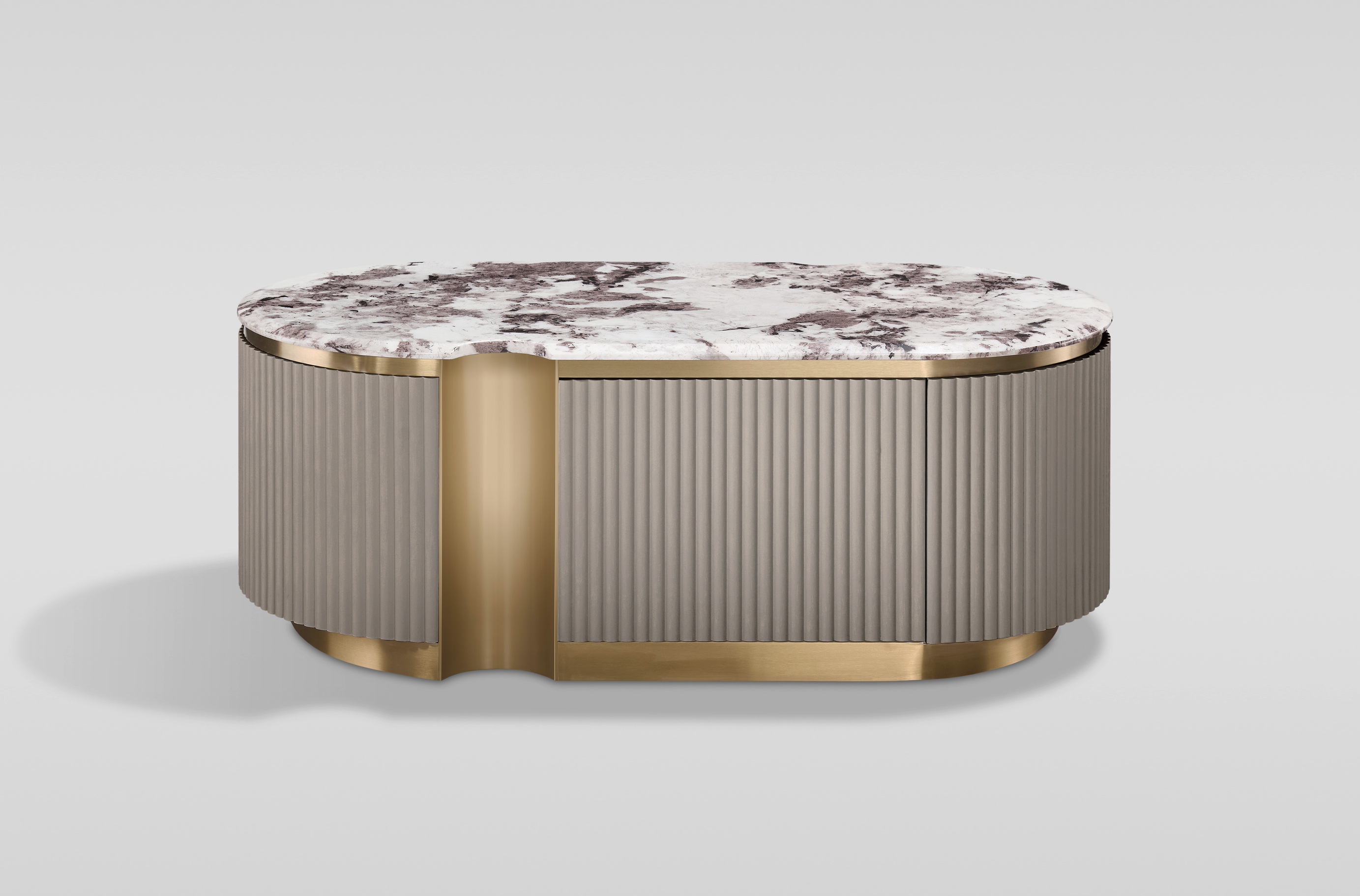 Livin Hill Couchtisch Stilig 122 × 60 × 45 cm Dunkles Taupe, Platte Taupe/Kühles Dunkelbraun