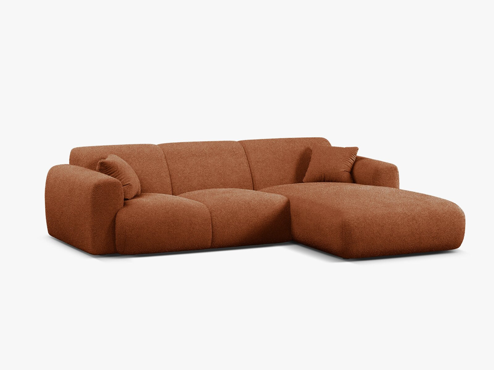 Micadoni Ecksofa Molino 4-Sitzer Rechts Boucle Baloo Braun