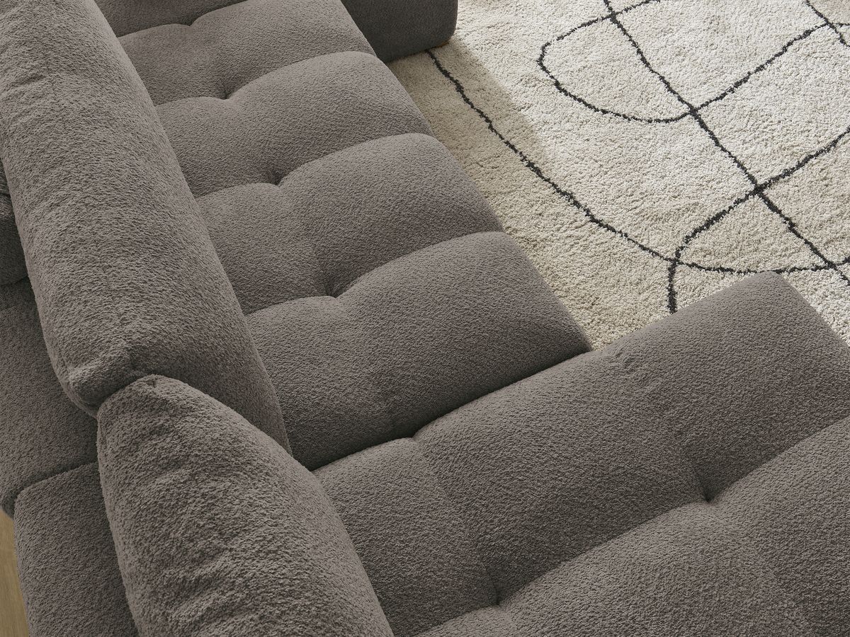 Bobochic Anakin Wohnlandschaft, 3 Kissen Bouclé-Stoff Braun