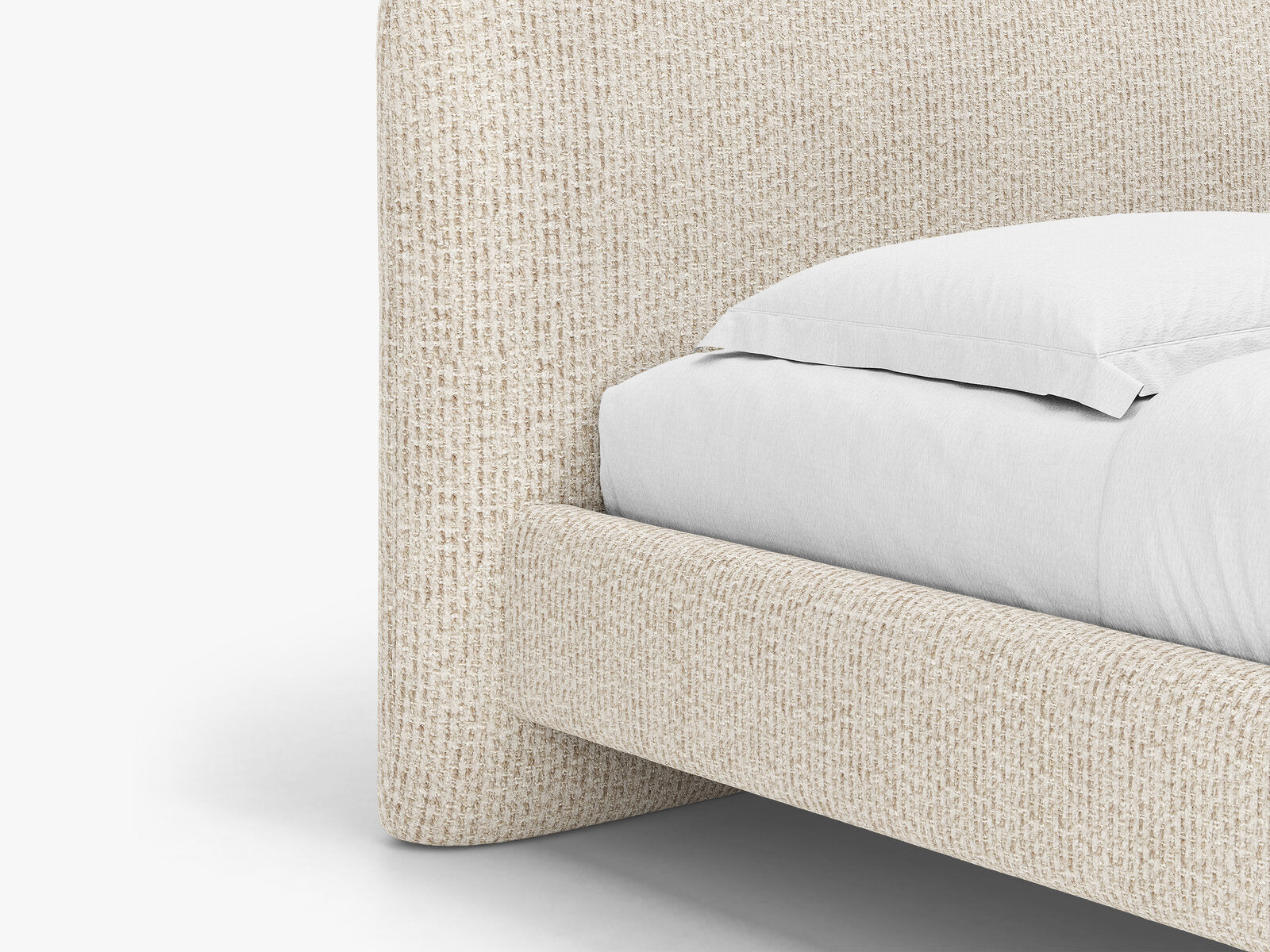Micadoni Vera Bett mit Kopfteil Chenille Silencio Helles Beige 160x200